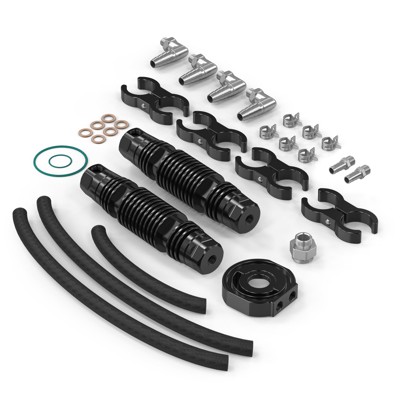 Modular Detachable Dual Engine Oil Cooler Kit For Harley Road King Street Glide Ultra Limited