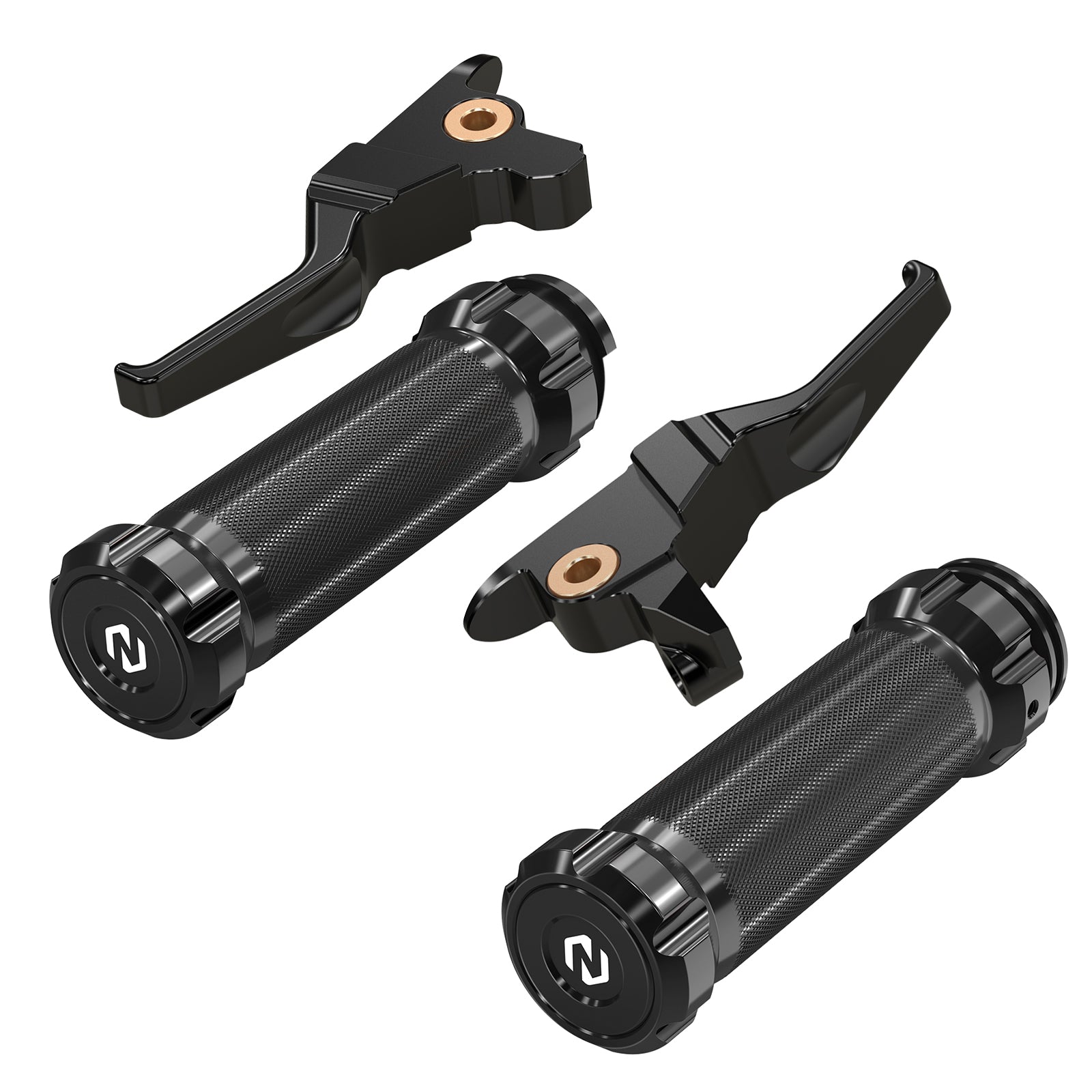 Short Clutch Brake Lever + Handlebar Grips For Harley Road King Electra Street Glide