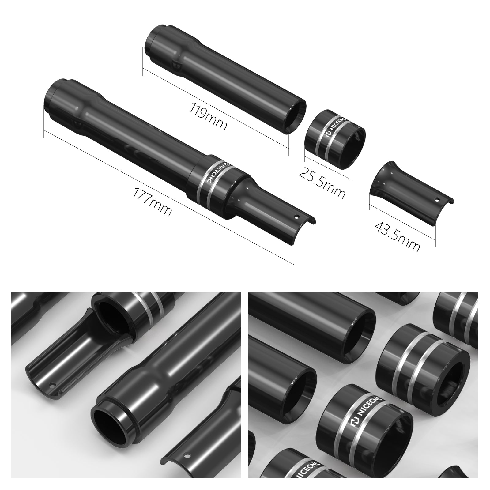 Pushrod Tube Cover Kit For Harley Softial Deluxe Fat Boy Heritage Classic 107 114