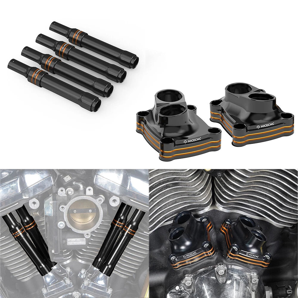 Pushrod Tube Cover Kit For Harley Softial Deluxe Fat Boy Heritage Classic 107 114