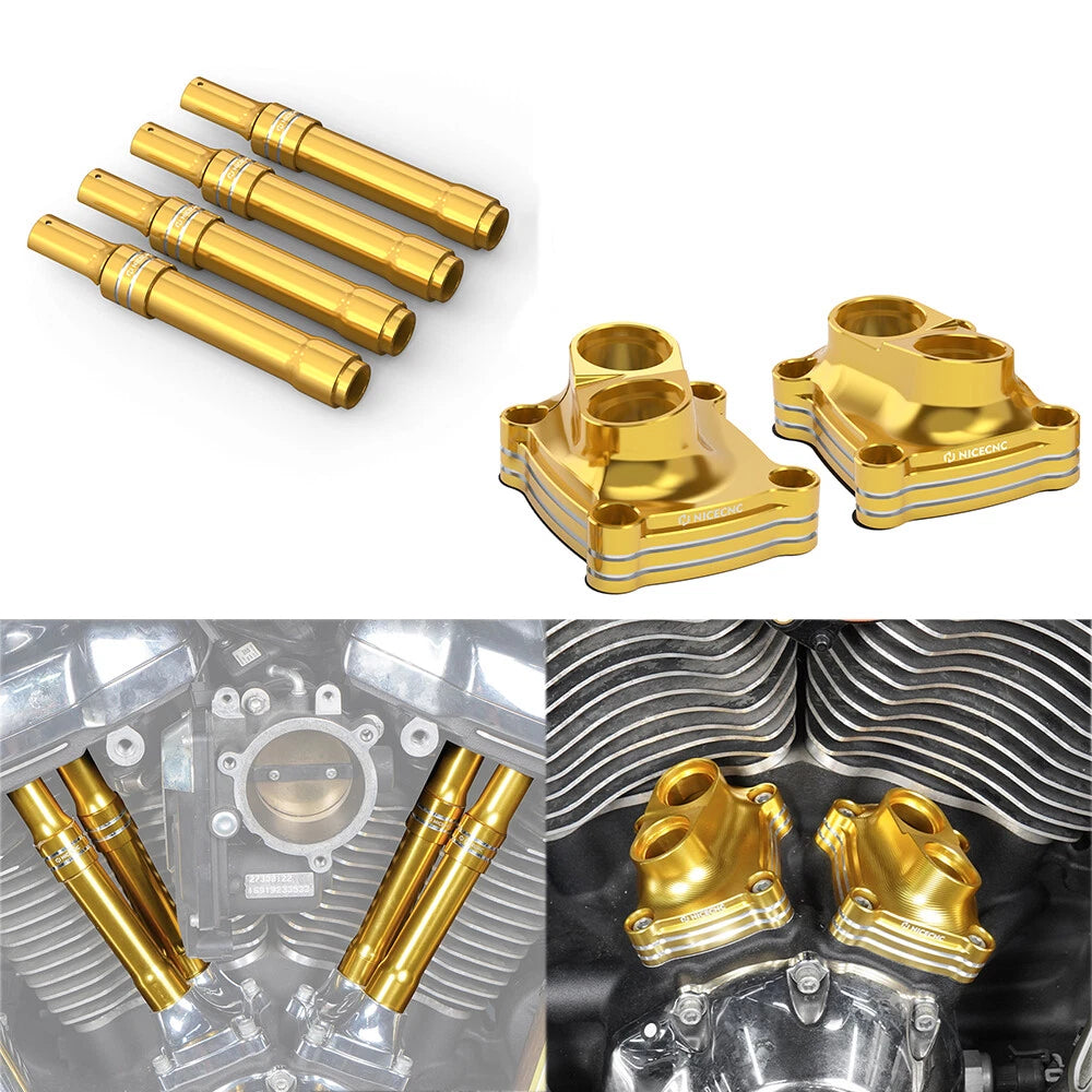 Pushrod Tube Cover Kit For Harley Softial Deluxe Fat Boy Heritage Classic 107 114