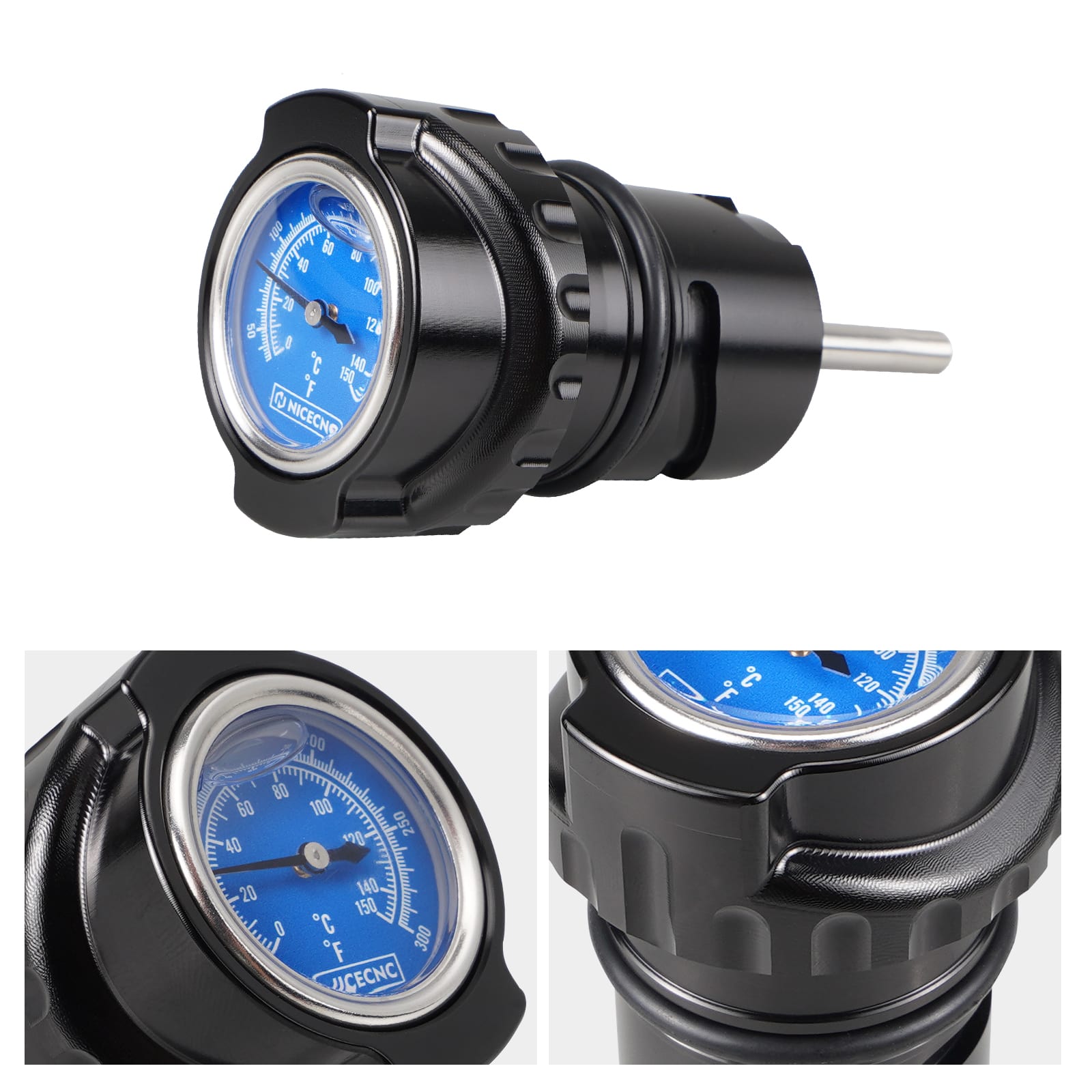 Oil Dipstick Filler Plug w/Thermometer Gauge For Harley Sportster 1200 48 72 XL Iron 883