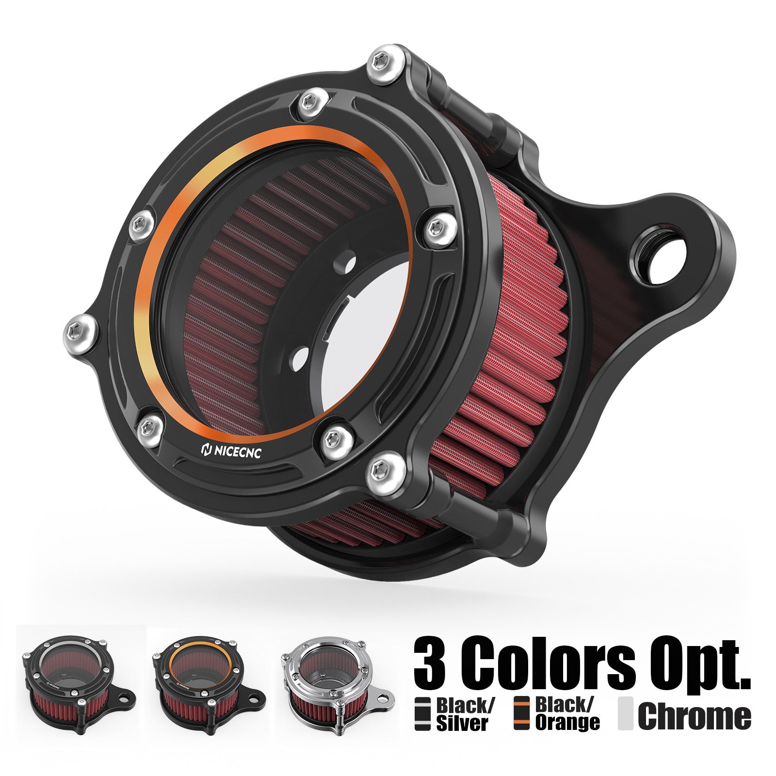 Full Clear Air Cleaner Intake Filter Kit For Harley Sportster 1200 48 XL Iron 883 XL883N