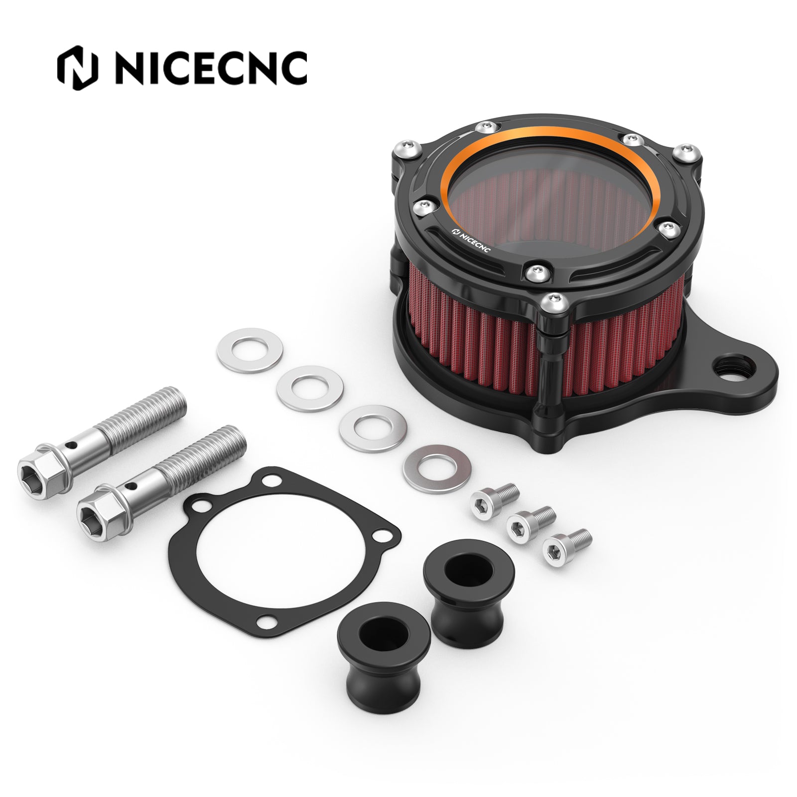 Full Clear Air Cleaner Intake Filter Kit For Harley Sportster 1200 48 XL Iron 883 XL883N