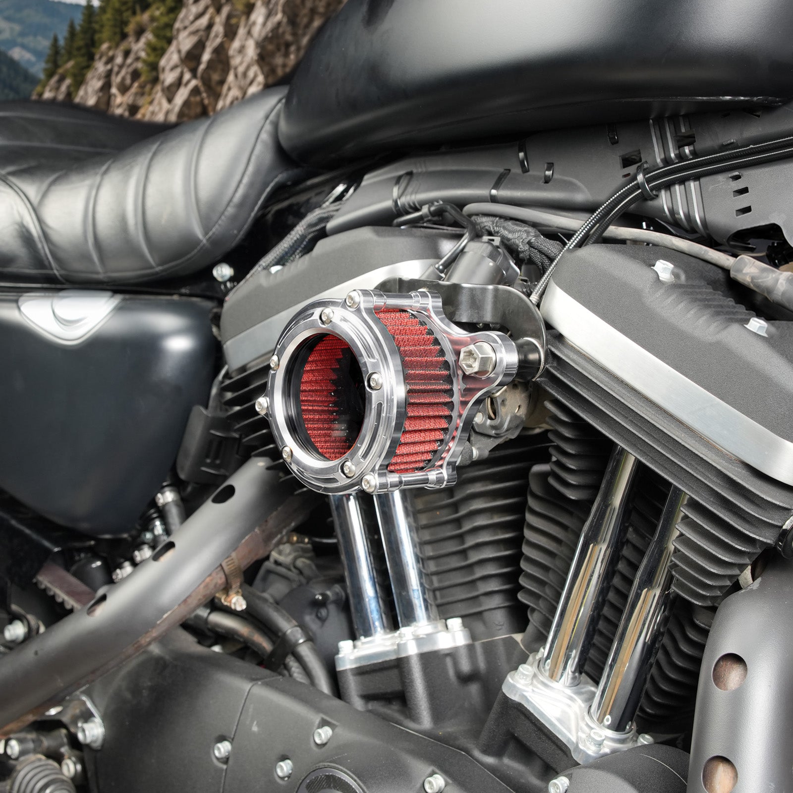 Verchromte Volle Klar Luft Reiniger Intake Filter Kit Für Harley Sportster 1200 883 XL