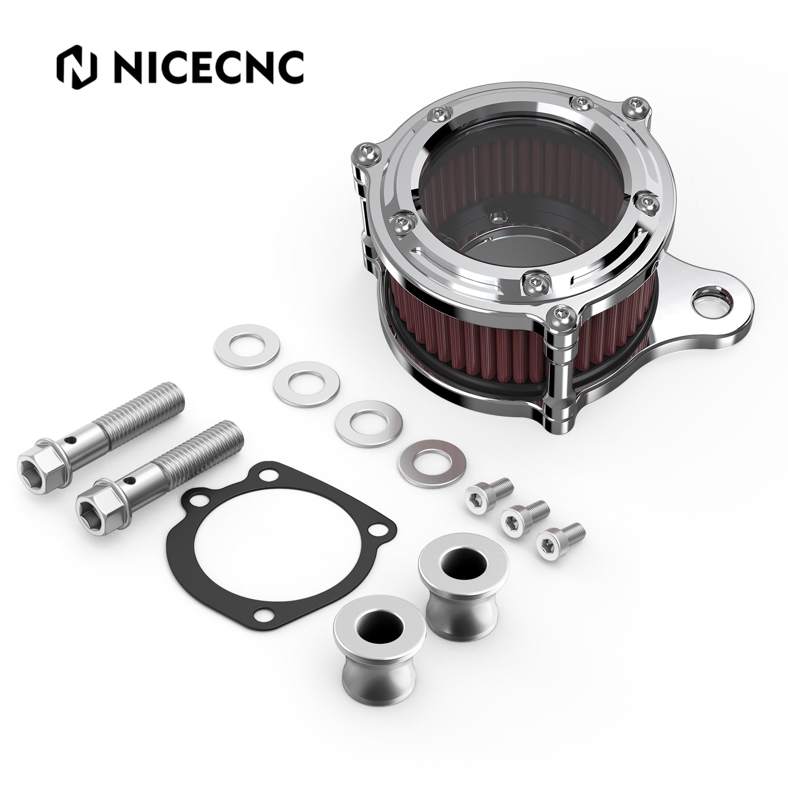 Full Clear Air Cleaner Intake Filter Kit For Harley Sportster 1200 48 XL Iron 883 XL883N