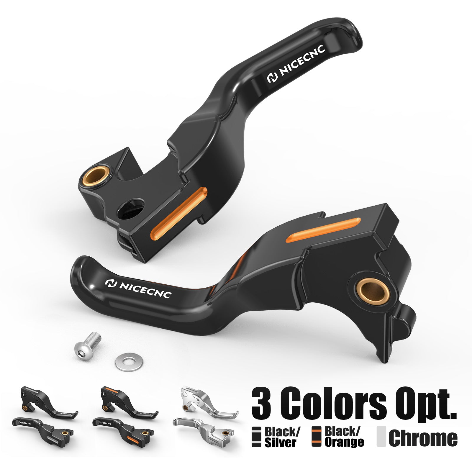 2-Finger Short Brake Clutch Hand Levers For Harley Sportster 1200 883 48 72 XL