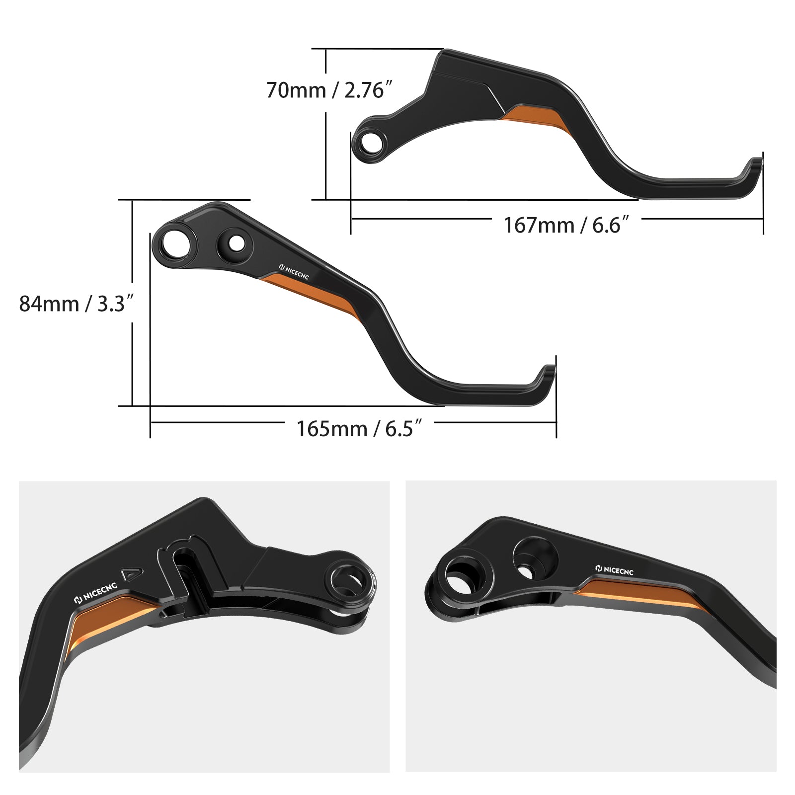 2-Finger Short Brake Clutch Levers Set For Harley Sportster S 1250 Nightster