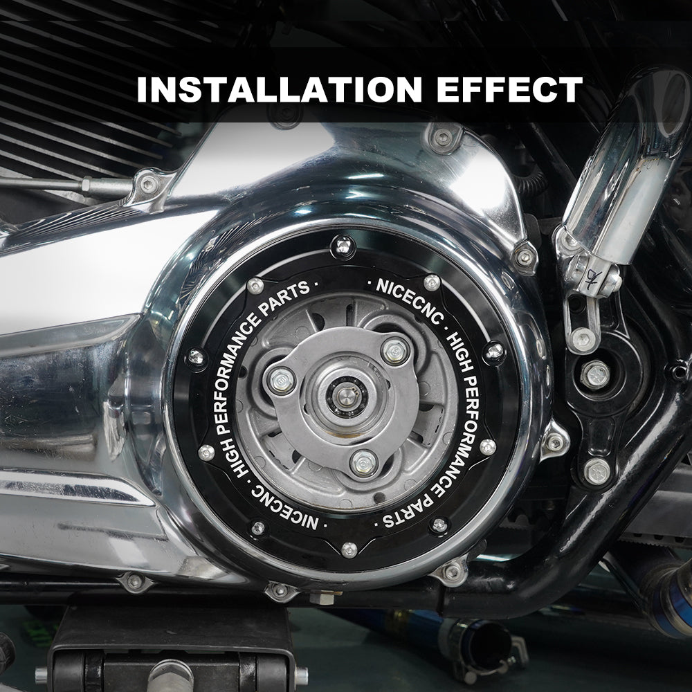 Transparent M8 Primary Derby Clutch Cover For Harley Road King Street Glide Ultra Limited