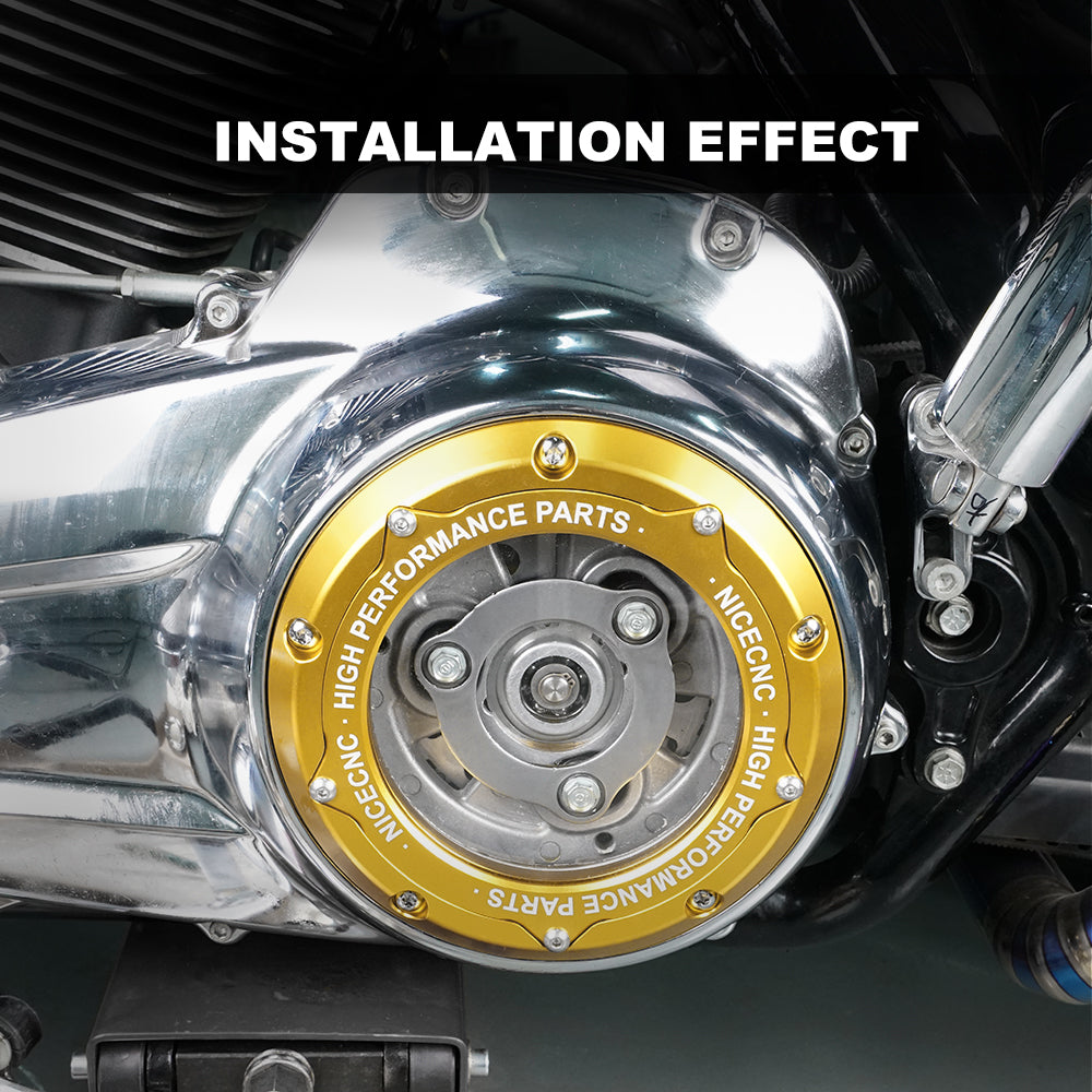Transparent M8 Primary Derby Clutch Cover For Harley Road King Street Glide Ultra Limited