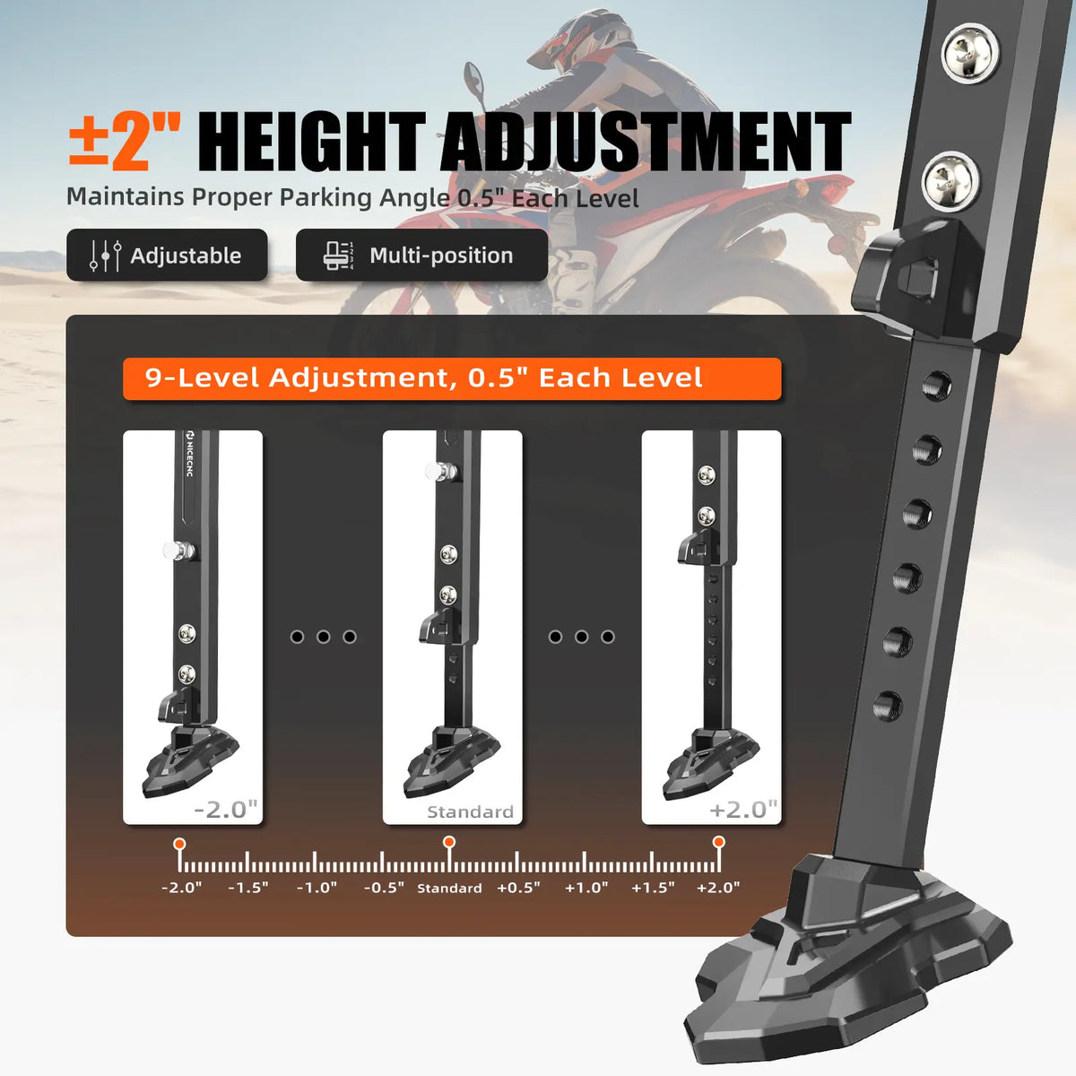 Adjustable Kickstand Side Stand For Honda CRF300L / Rally 2021-2026