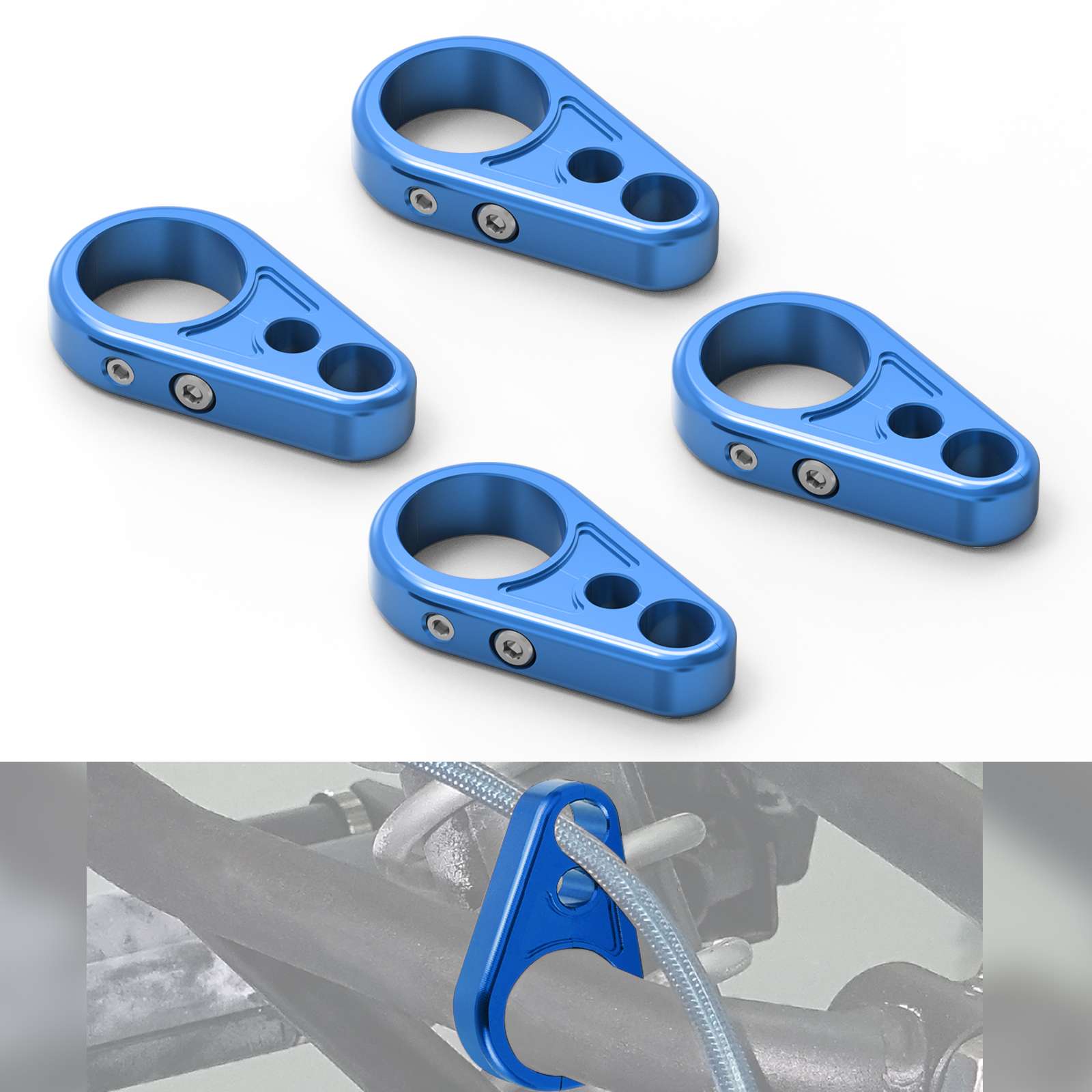 NICECNC para Polaris RZR XP 1000 2014-2015 0,6 "-1" 25mm abrazaderas de línea de freno de brazo A 2 uds