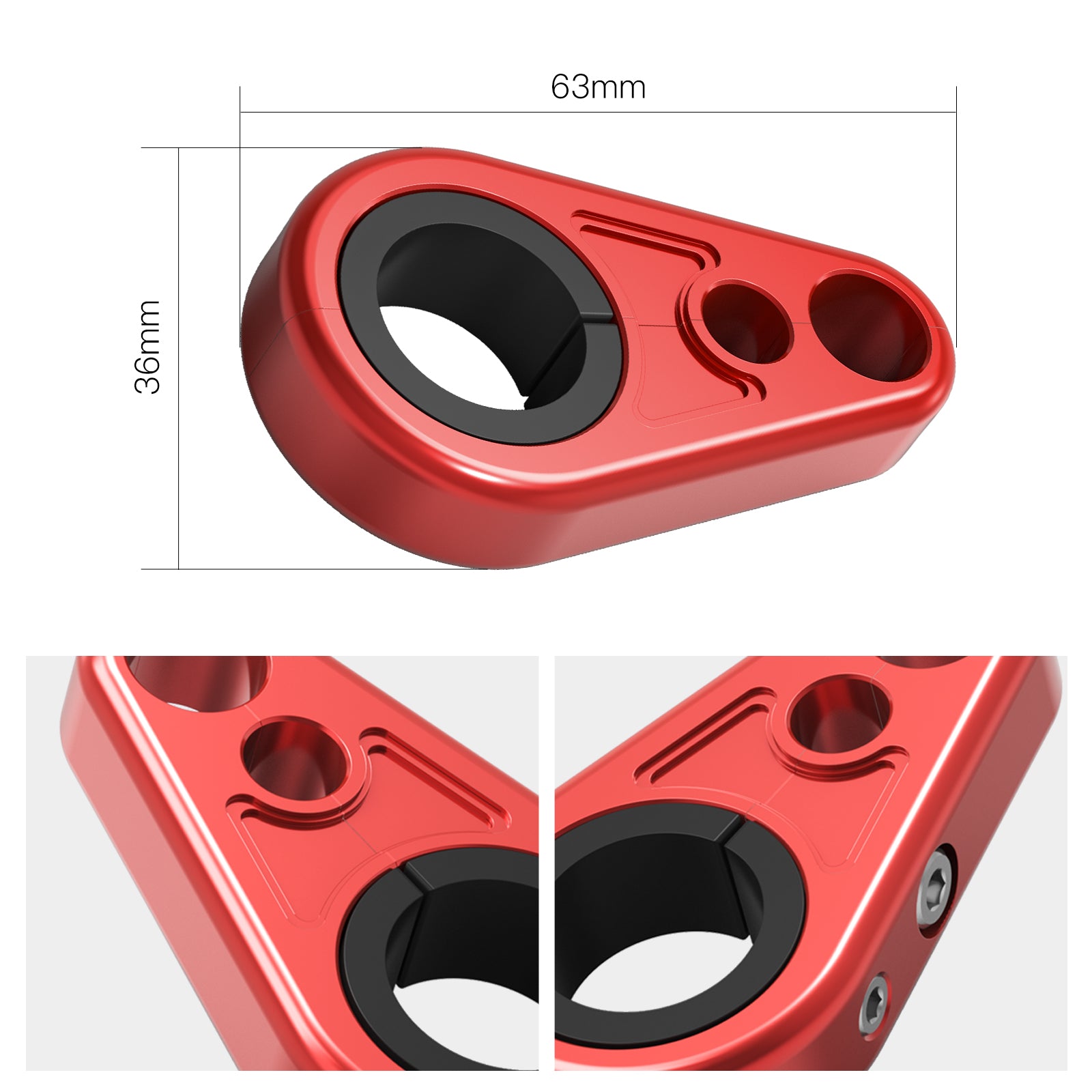 NICECNC para Polaris RZR XP 1000 2014-2015 0,6 "-1" 25mm abrazaderas de línea de freno de brazo A 2 uds