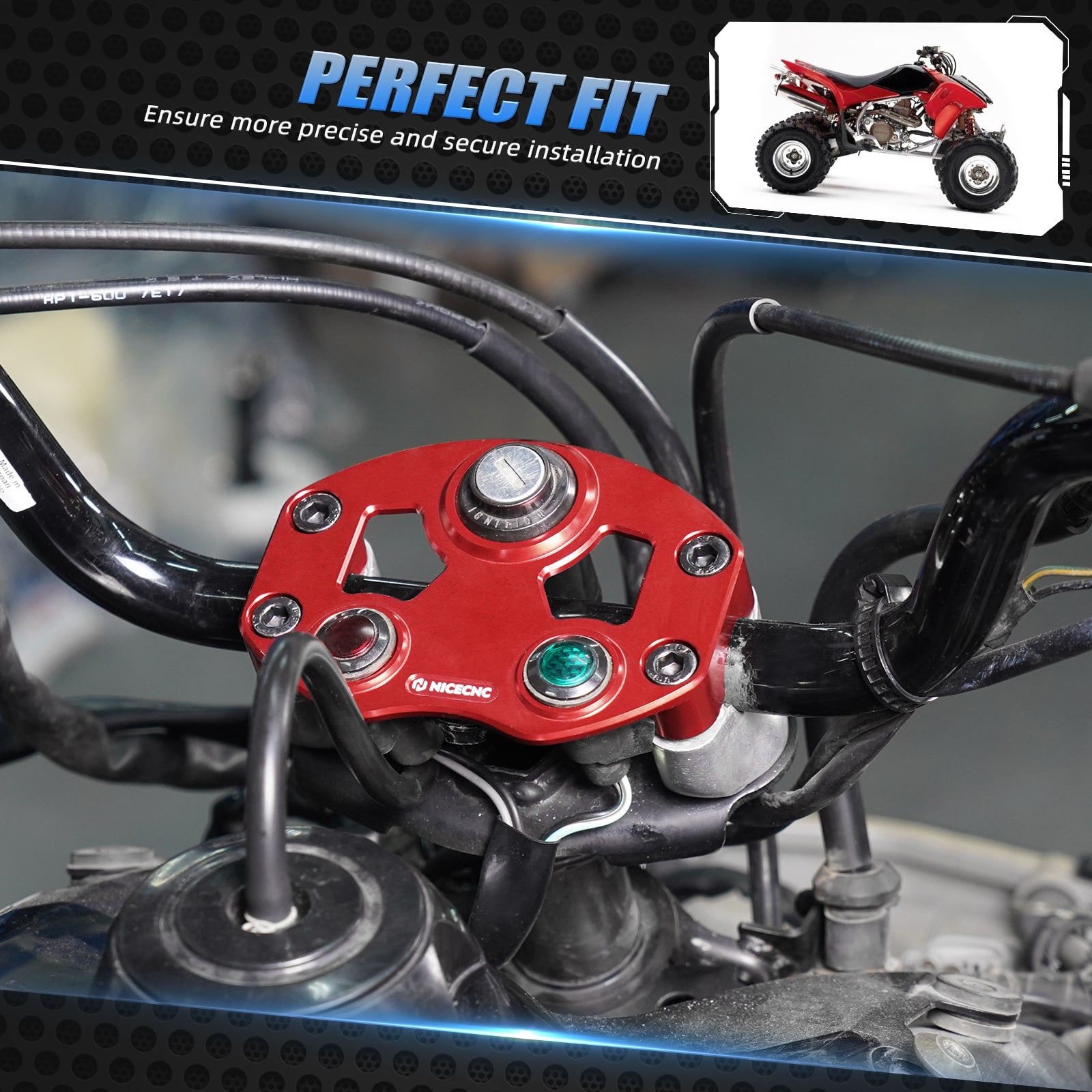 ATV Key Switch Indicator Light Handlebar Mount For Honda TRX450R TRX450ER