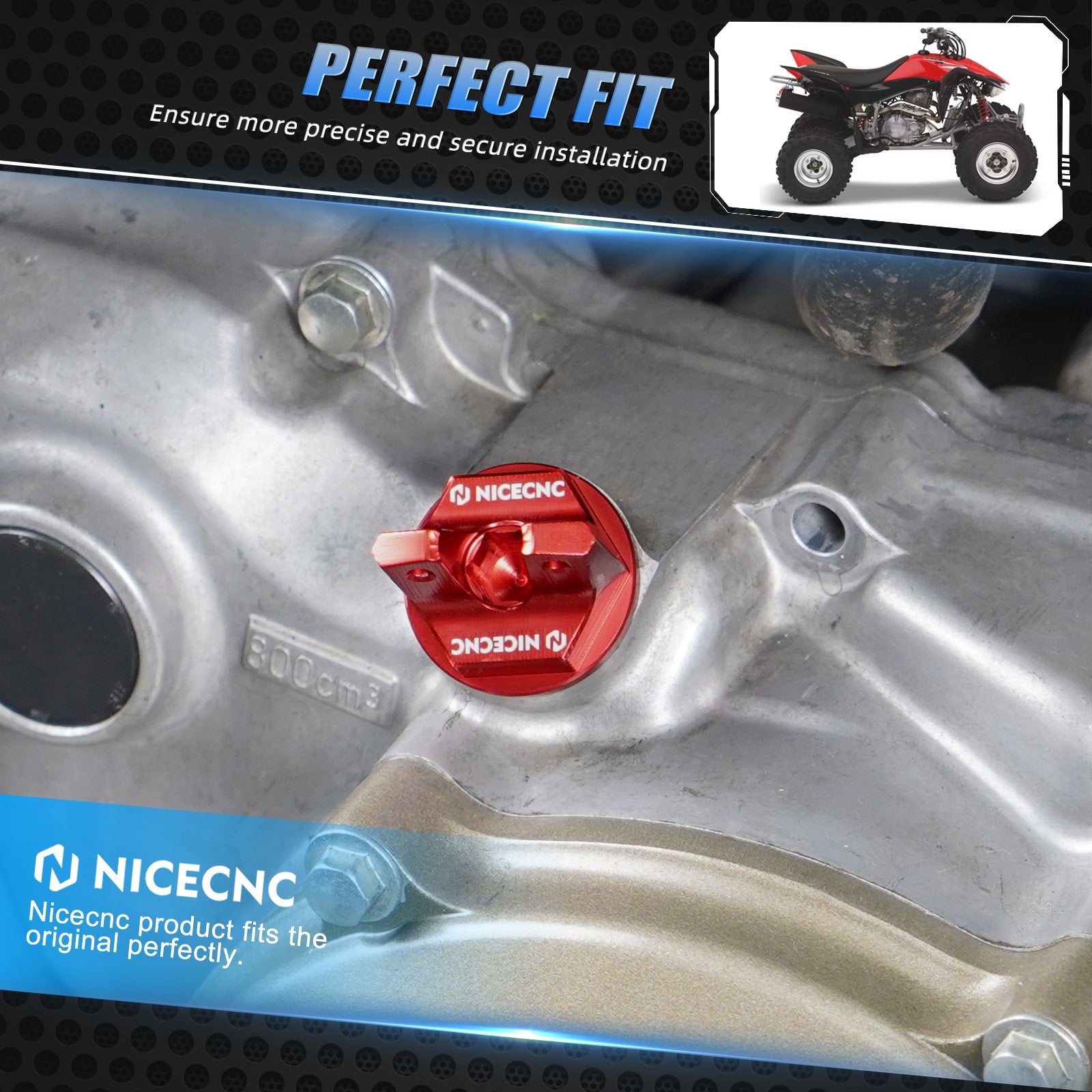 2PCS ATV Crankcase Cover Oil Filler Caps With O-Ring For Honda TRX450R TRX450ER