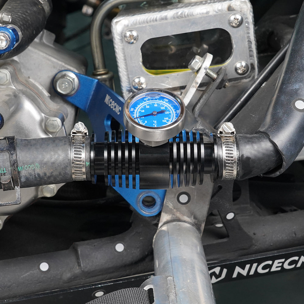 ATV Radiator Inline Cooler w/Temperature Gauge For Yamaha Banshee 350 Blaster 200