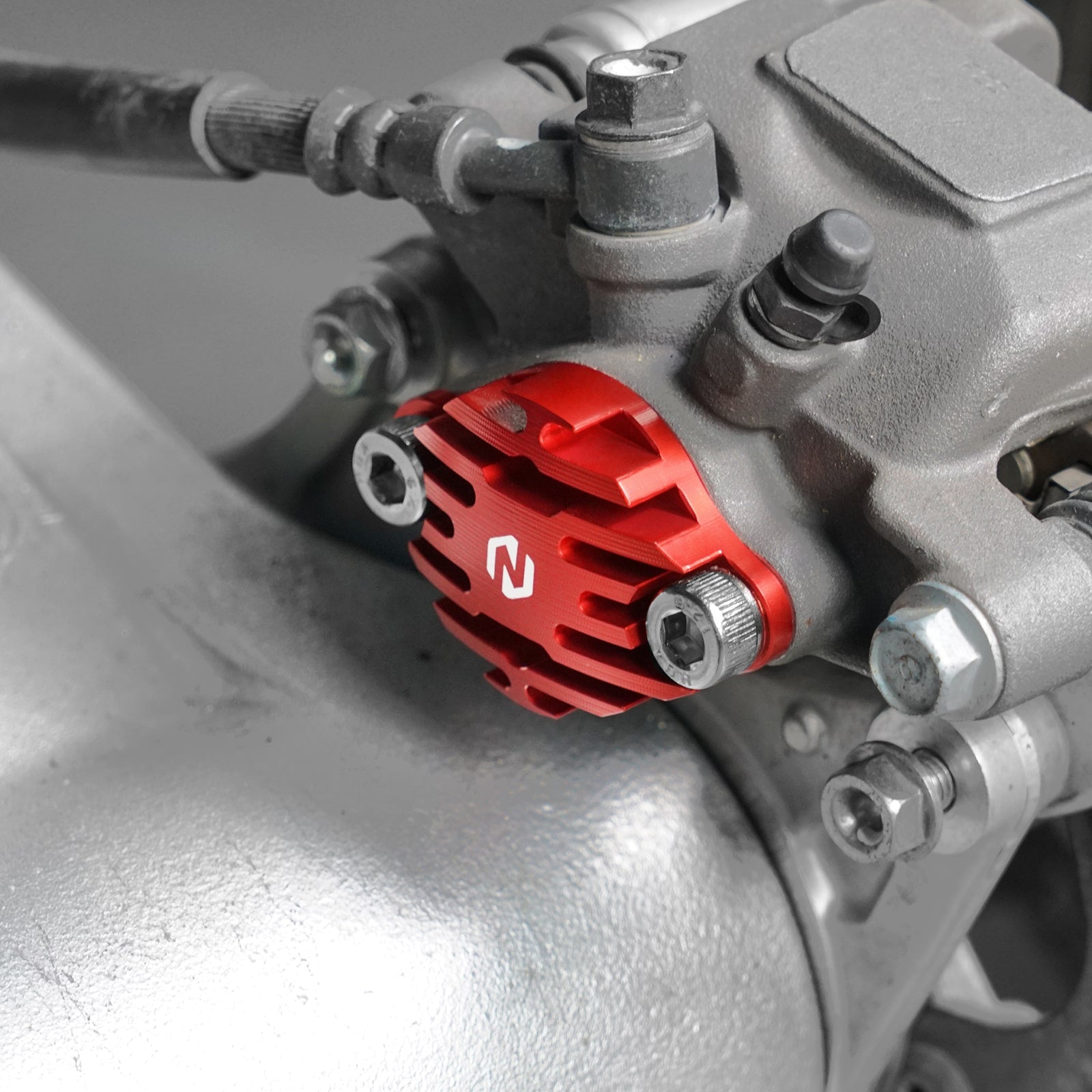 ATV Parking Brake Caliper Block Off Cover Plate For Honda TRX 450 R / ER 300EX 400EX