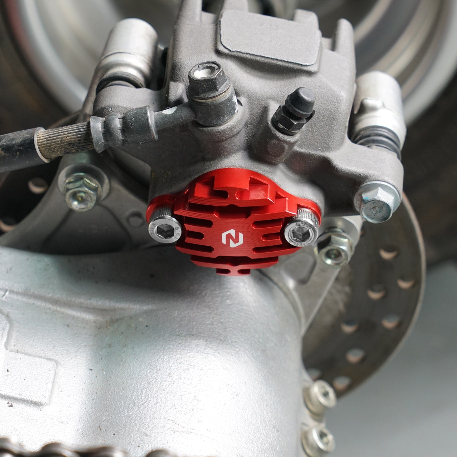 ATV Parking Brake Caliper Block Off Cover Plate For Honda TRX 450 R / ER 300EX 400EX