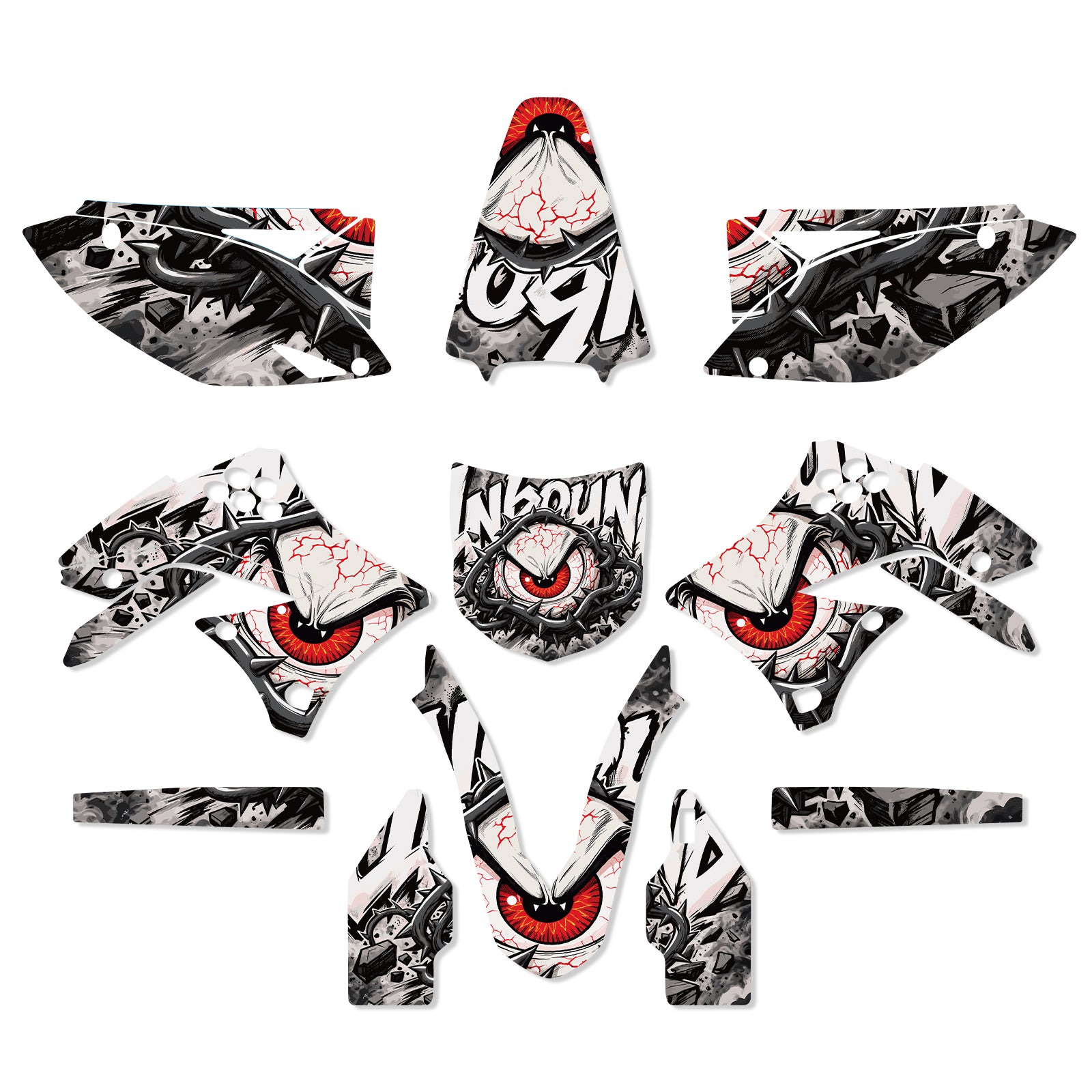 Motorcycle Full Graphics Decals Stickers Kit For KAWASAKI KXF250 2009-2012