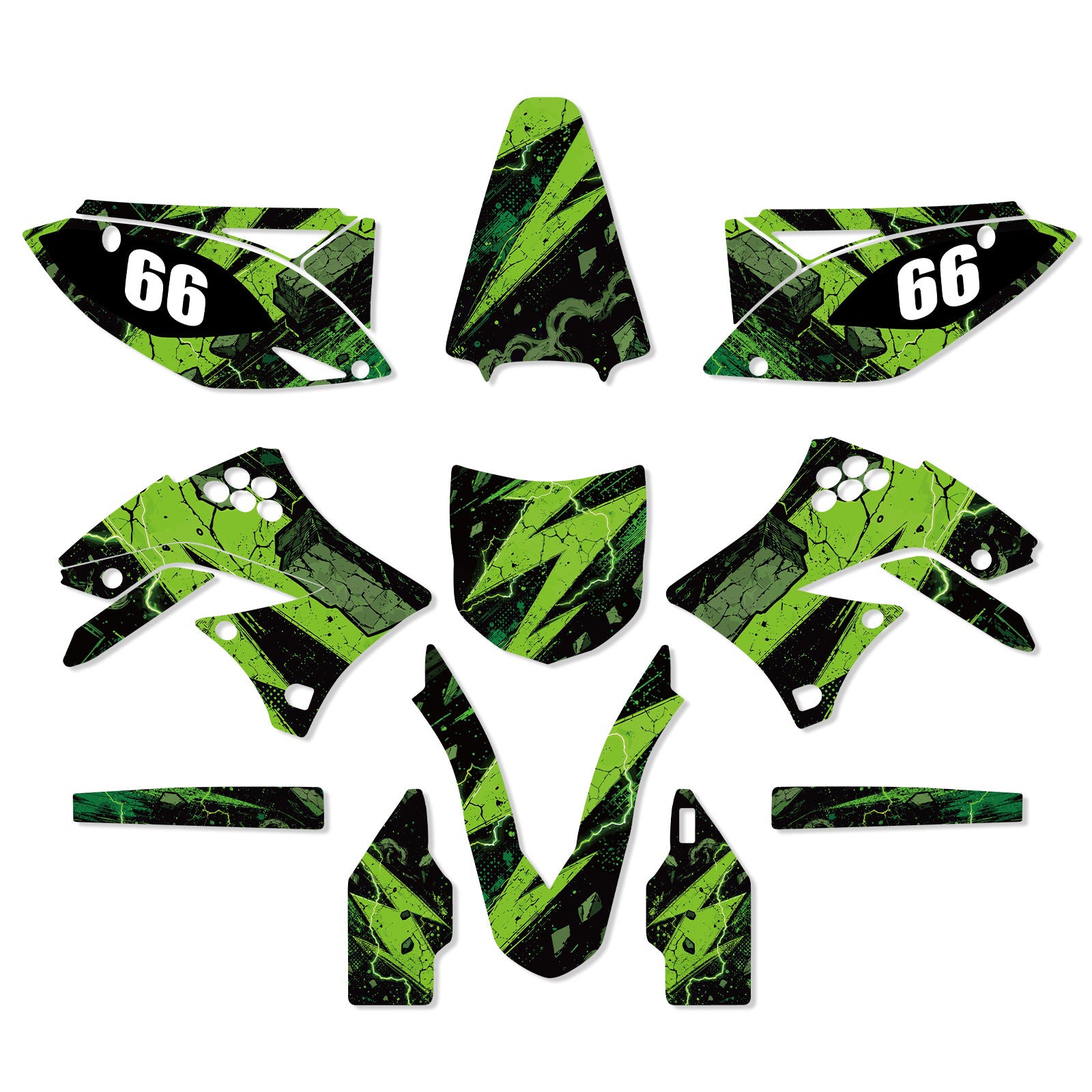 Motorcycle Full Graphics Decals Stickers Kit For KAWASAKI KXF250 2009-2012
