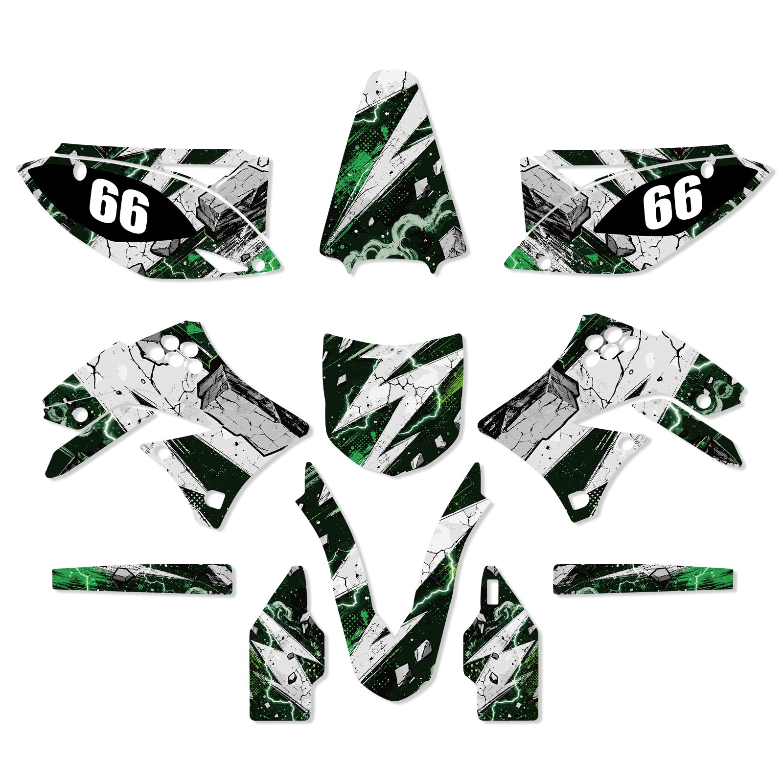 Motorcycle Full Graphics Decals Stickers Kit For KAWASAKI KXF250 2009-2012