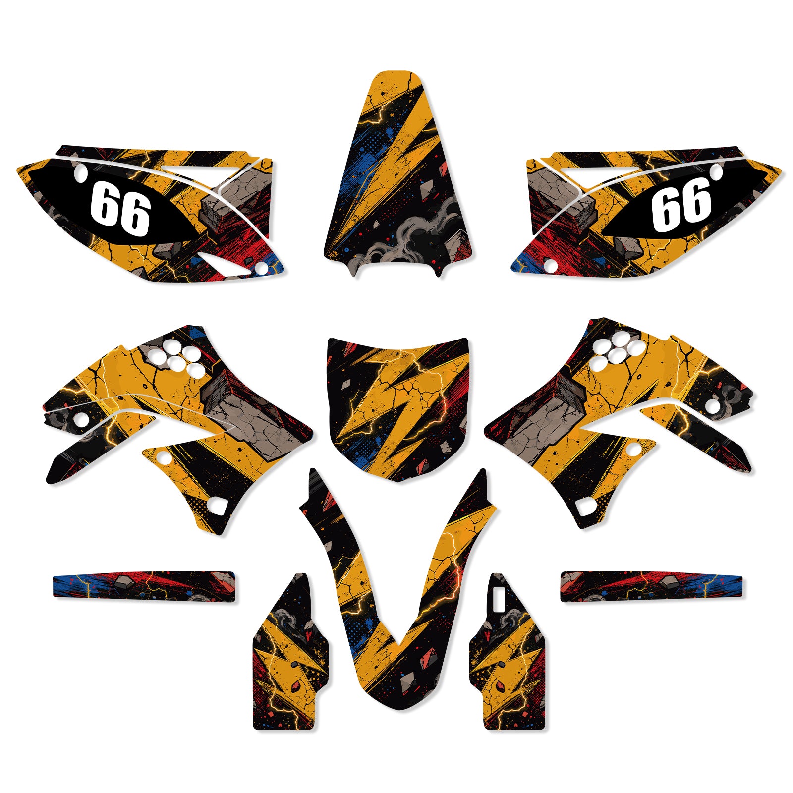 Motorcycle Full Graphics Decals Stickers Kit For KAWASAKI KXF250 2009-2012