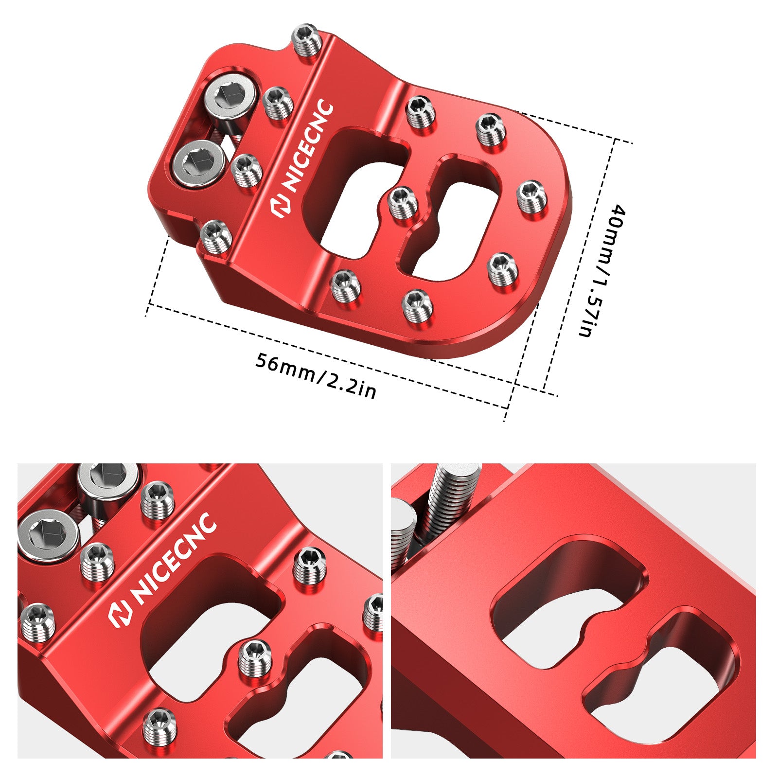 Dual Control Rear Brake Pedal Pad Tip For Beta RR 200-500 X-Trainer GasGas EC XC 250 300