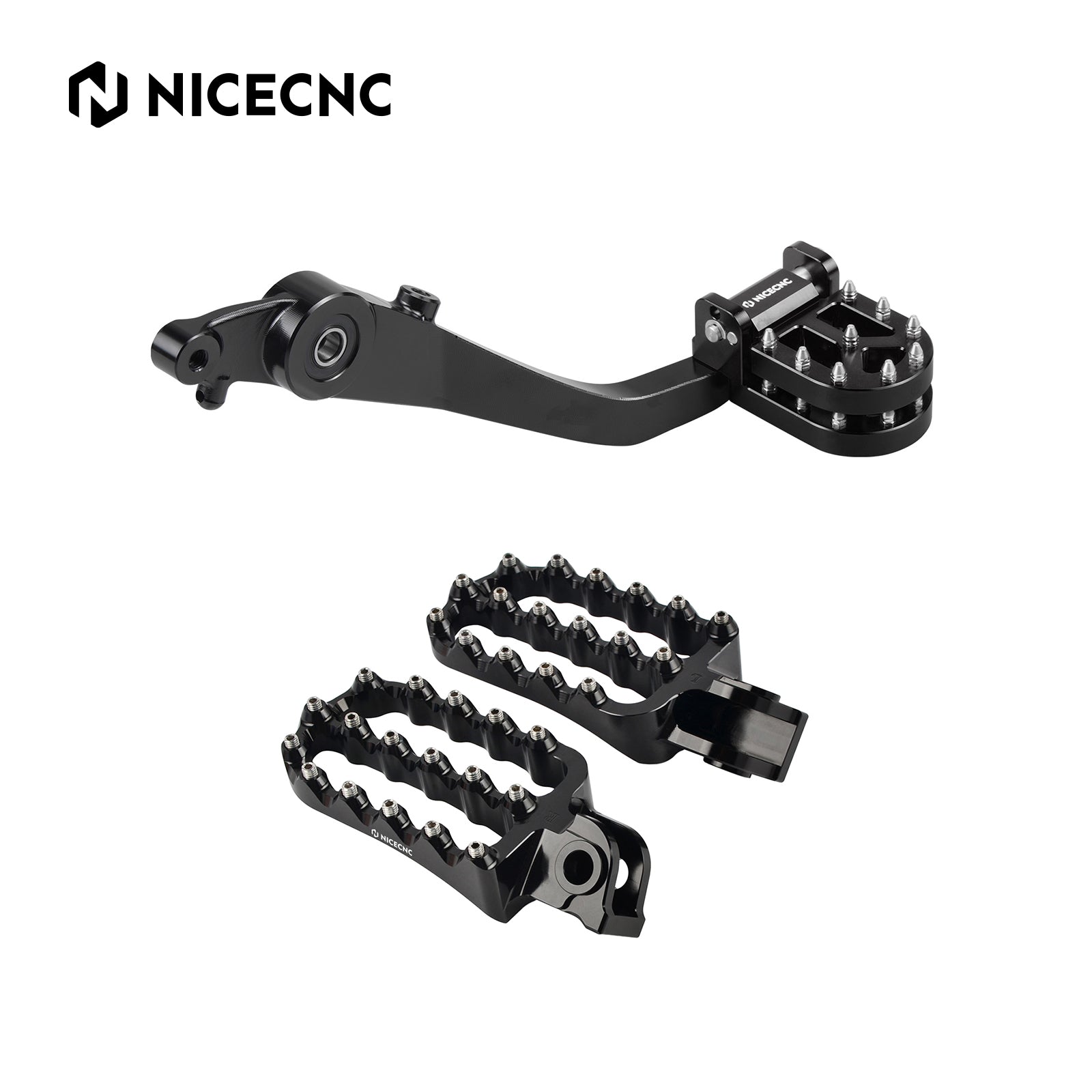 Dual Rear Brake Pedal Lever Assly + Enlarged Foot Pegs For KTM 790 890 Adventure R 21-25