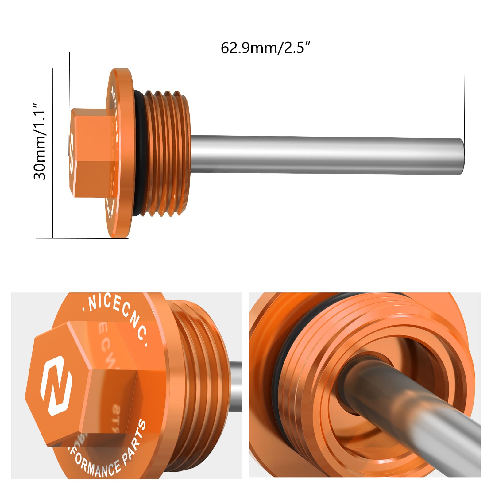 Magnetic Filter Oil Drain Plug Bolt For Husqvarna Norden 901 2022-2024