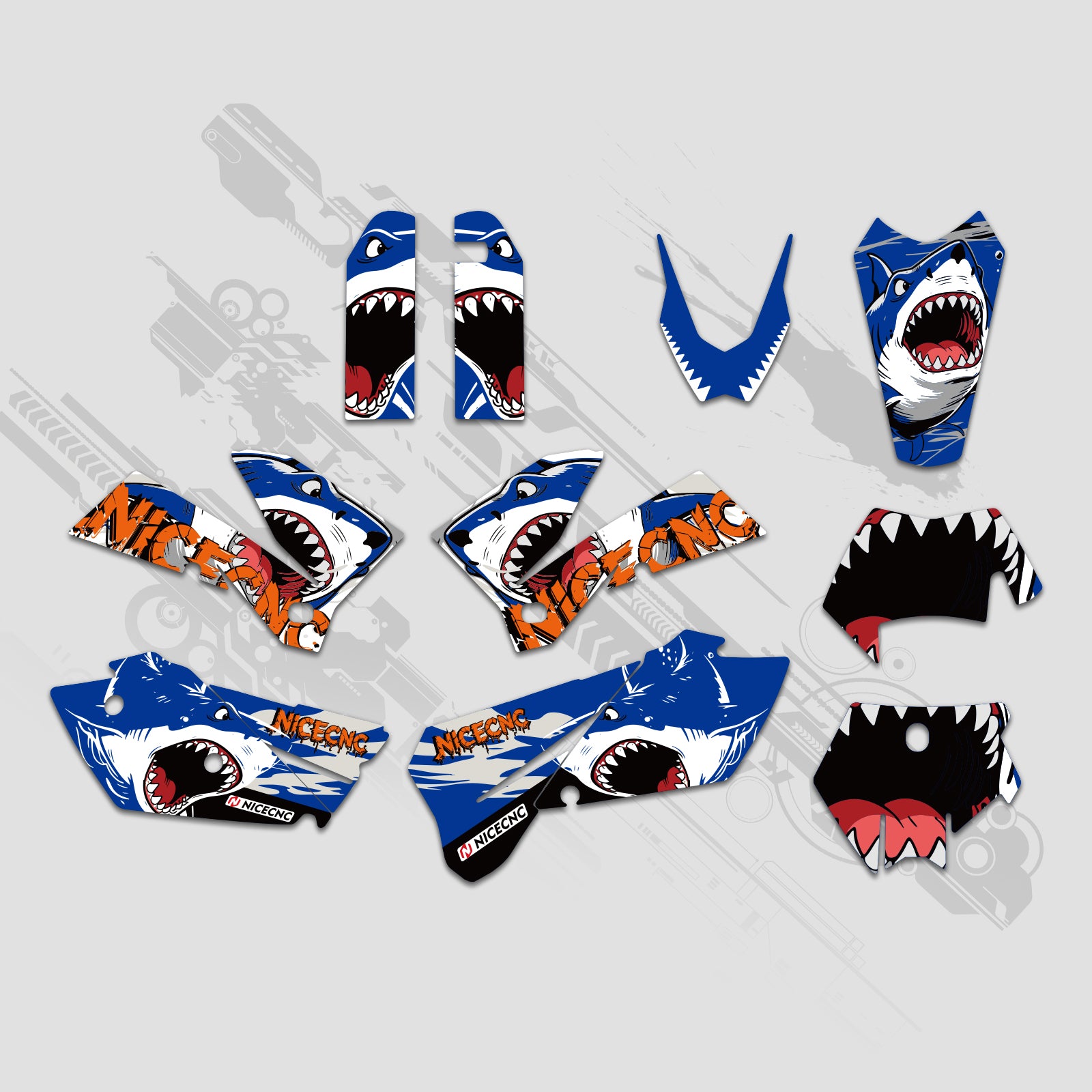 Motorcycle Full Graphics Decals Stickers Kit For KTM EXC 2005-2007