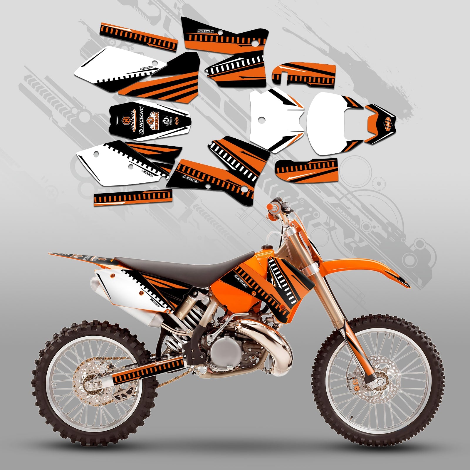 Motorcycle Full Graphics Decals Stickers Set For KTM SX 2005-2006