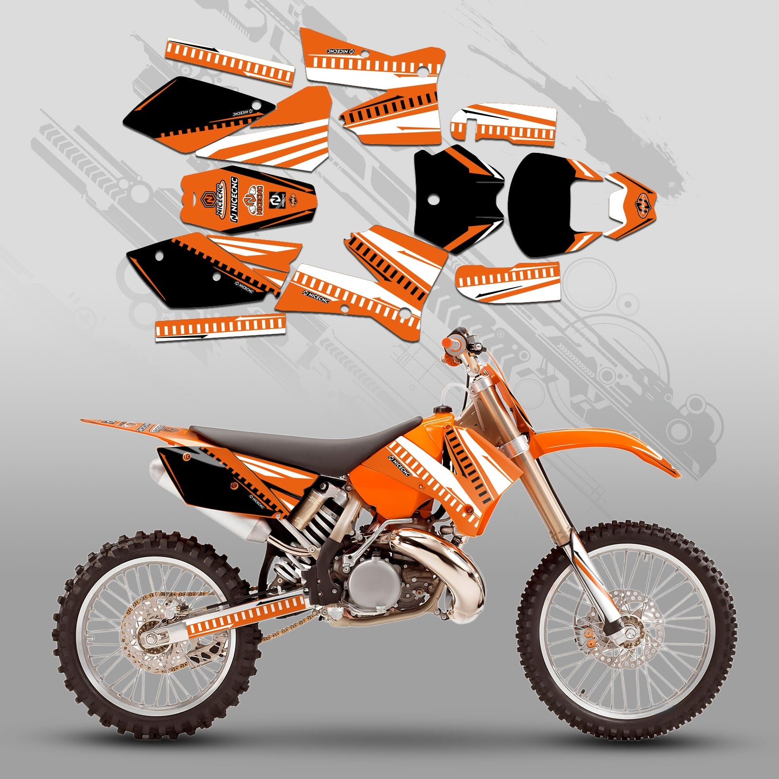Motorcycle Full Graphics Decals Stickers Set For KTM SX 2005-2006