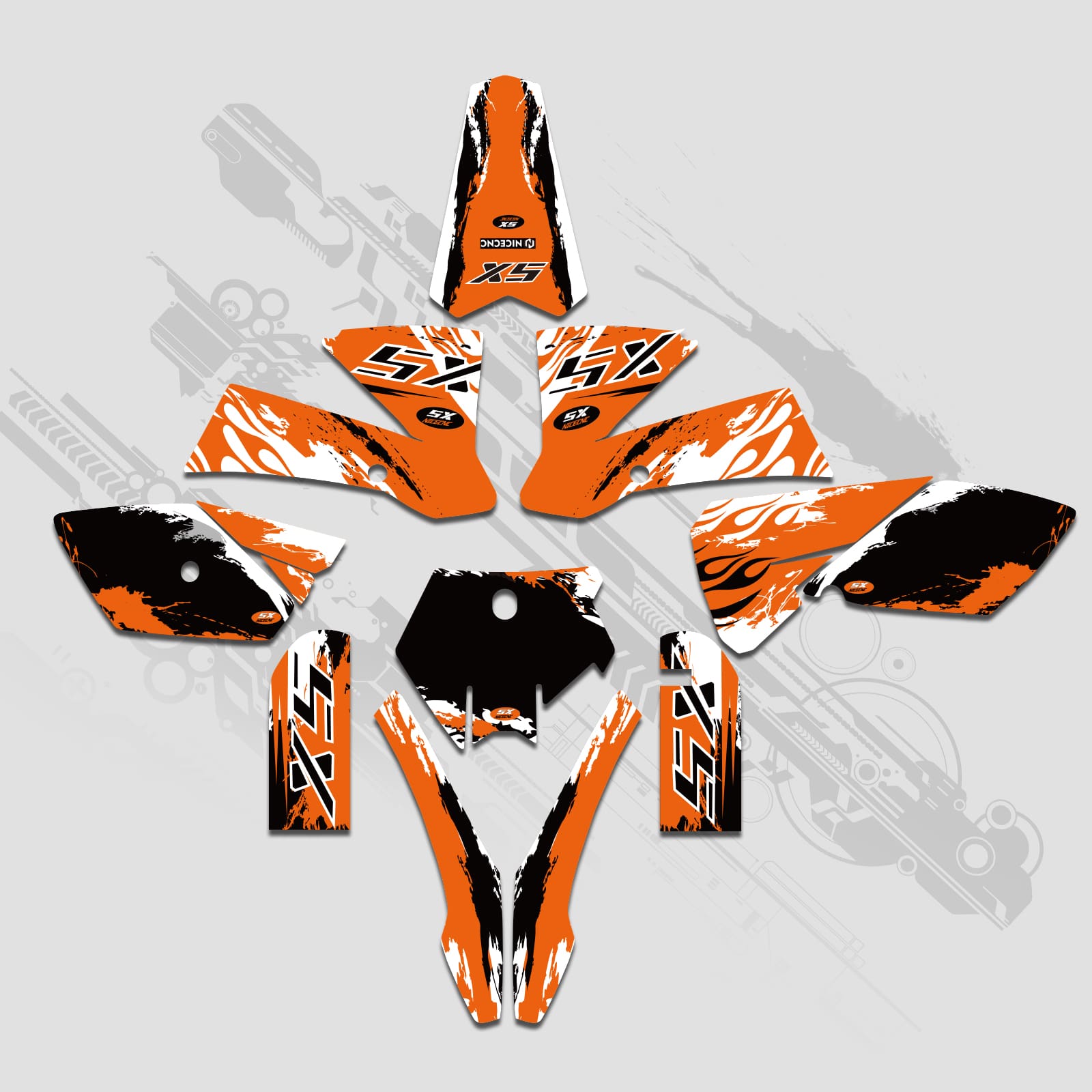 Motorcycle Full Graphics Decals Stickers Set For KTM SX 85-105 2003-2005