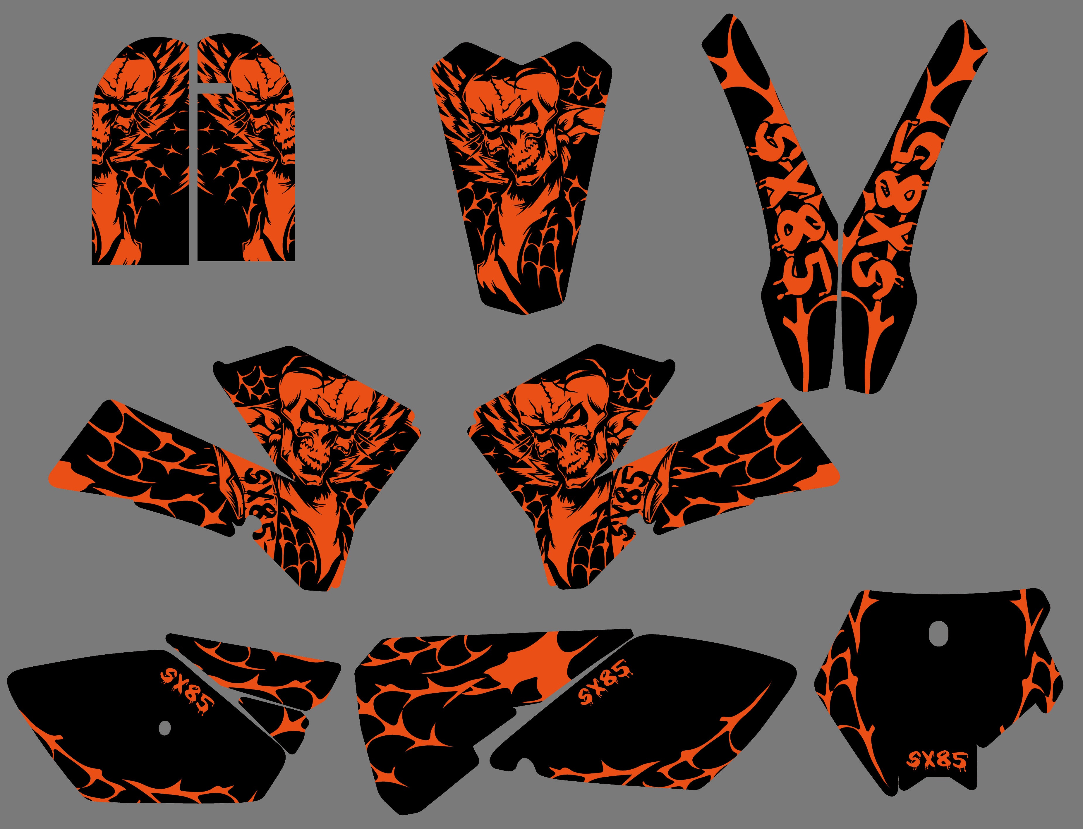 Motorcycle Full Fairing Graphics Background Sticker Decal Kits for KTM SX85 2006-2012