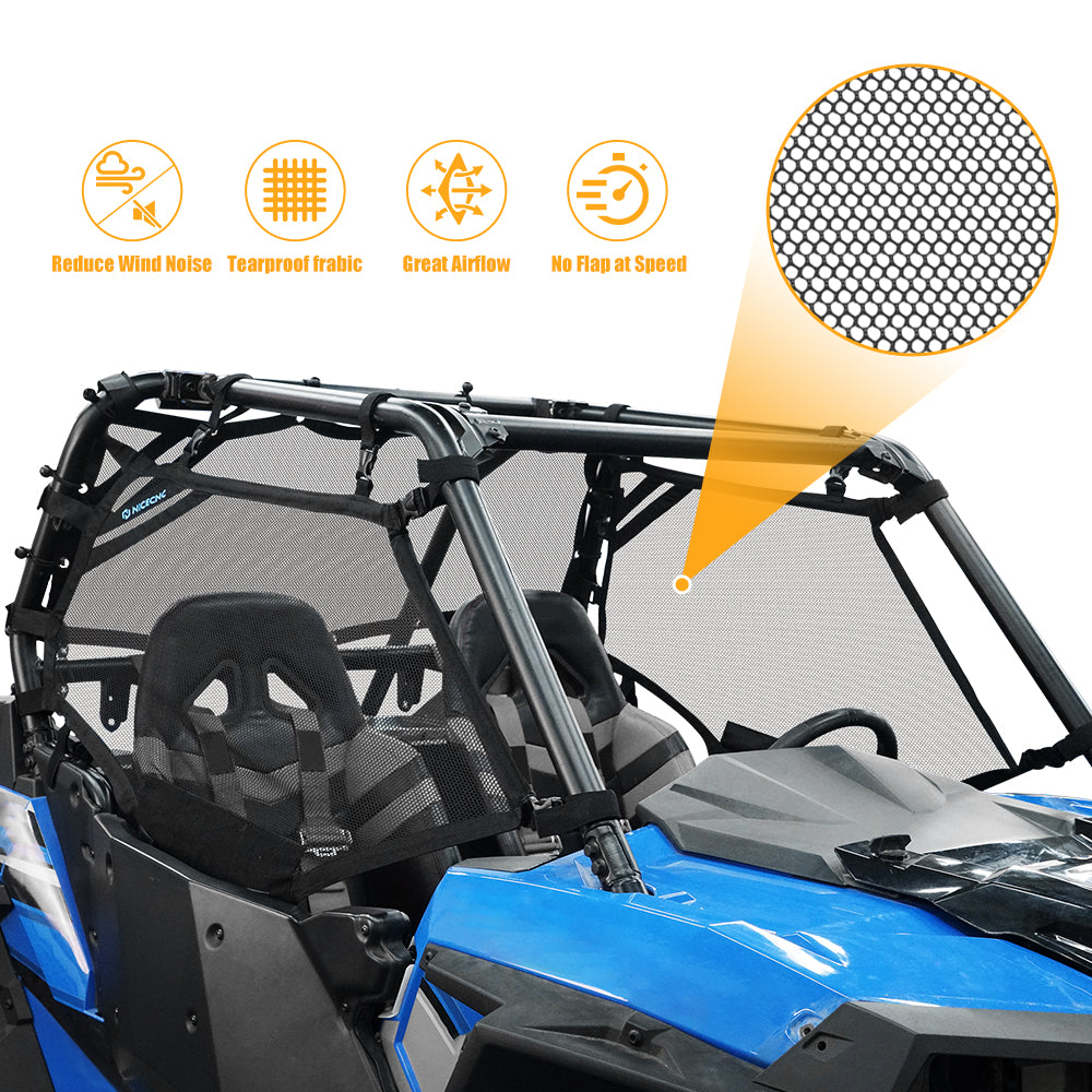 3PCS Window Net Roll Cage Mesh Guard Kit For Polaris RZR 570 1000 XP Turbo