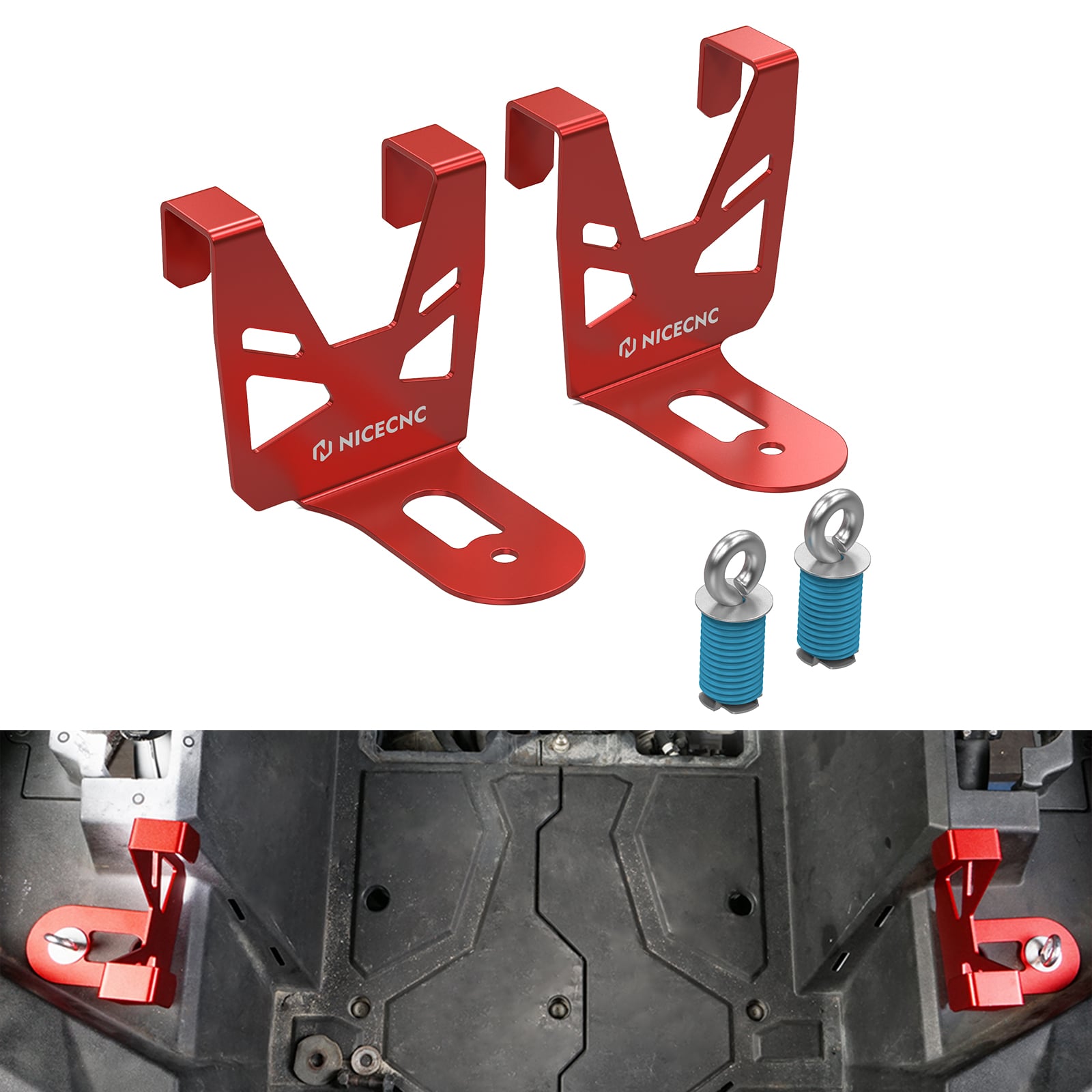 NICECNC 4 PCS RZR Ozark 26 Suportes de montagem do refrigerador compatível com Polaris RZR XP 1000 2018 2019 2020 2020 2021 RZR XP4 2018 2019 2020 2021 RZR TURBO 2020 2021 (não se encaixa no novo 2021 Ozark Trail Cooler)