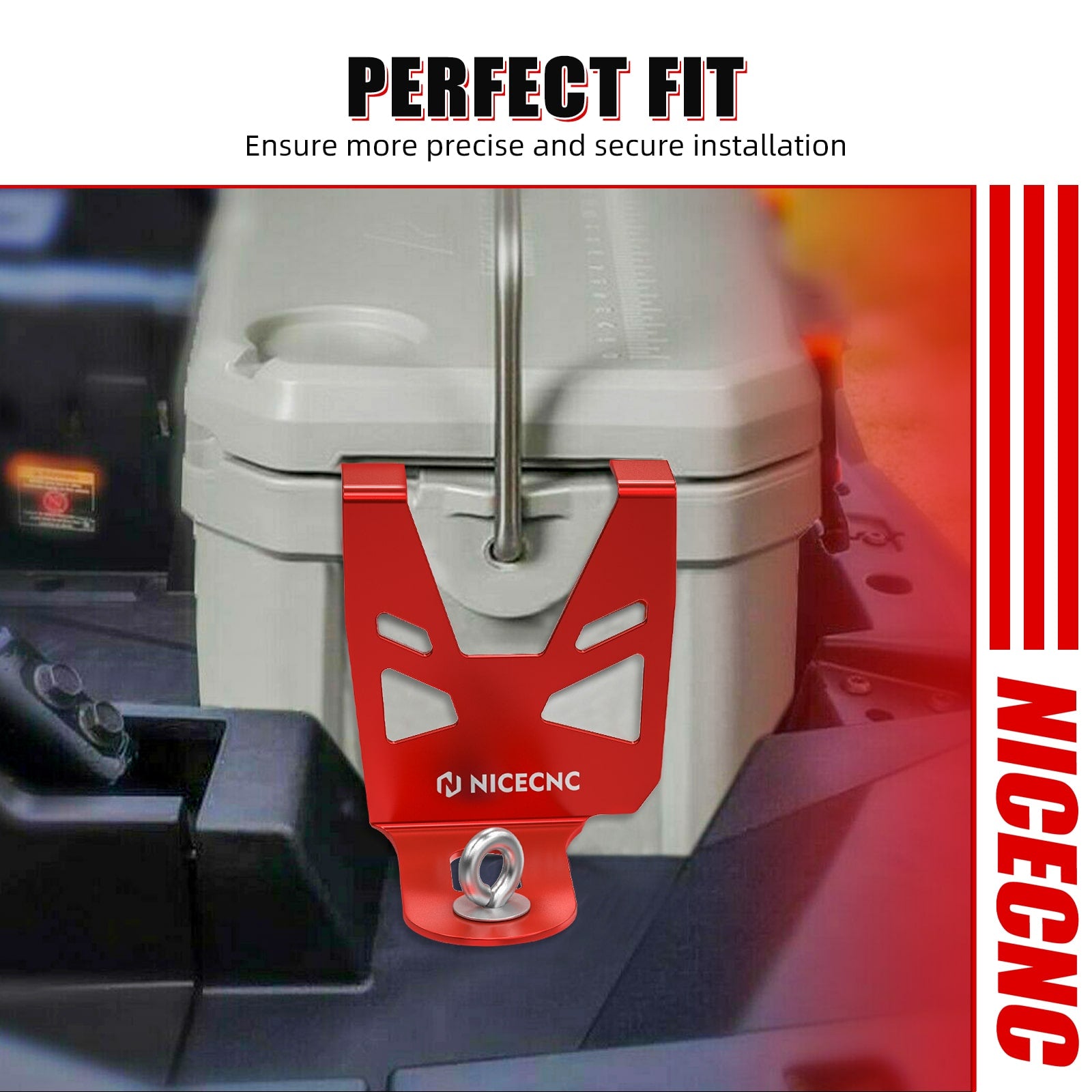 NICECNC 4 PCS RZR Ozark 26 Suportes de montagem do refrigerador compatível com Polaris RZR XP 1000 2018 2019 2020 2020 2021 RZR XP4 2018 2019 2020 2021 RZR TURBO 2020 2021 (não se encaixa no novo 2021 Ozark Trail Cooler)