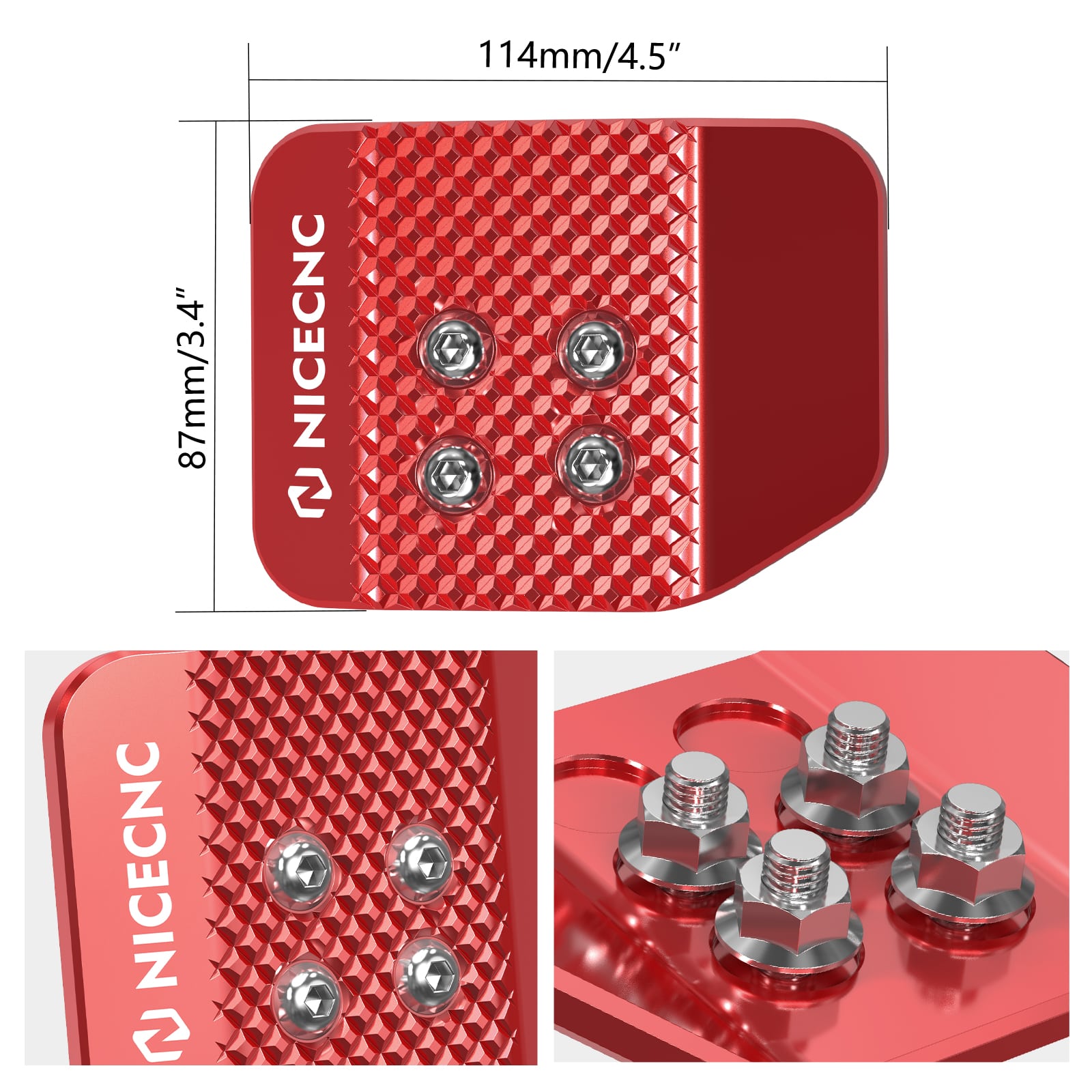 UTV Brake Pedal Extender Pad Tip Plate For Polaris RZR XP 4 1000 Turbo 900