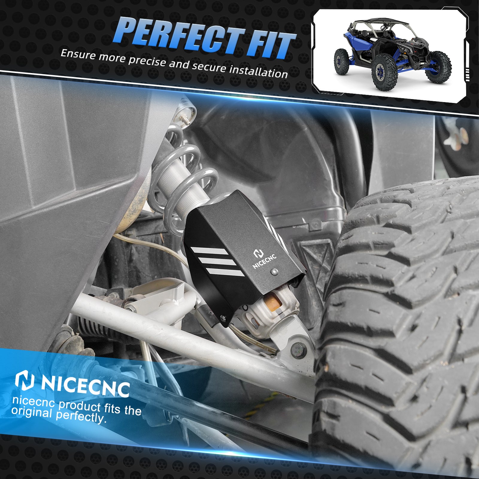 UTV Front Shock Covers Guards Kit For Polaris RZR XP 4 1000 Turbo