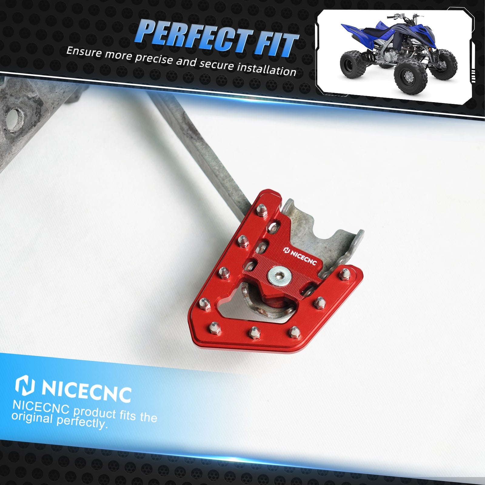 ATV Rear Brake Pedal Lever Extender Pad Tip For Yamaha Raptor 700 2006-2012