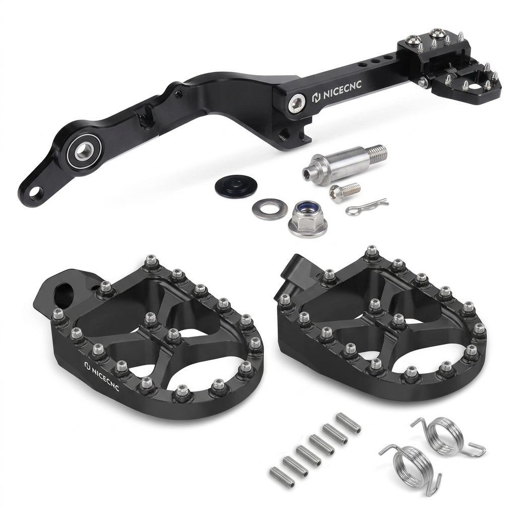 Enlarged Footpegs + Dual Control Rear Brake Pedal For Suzuki DR650 S / SE 1996-2025
