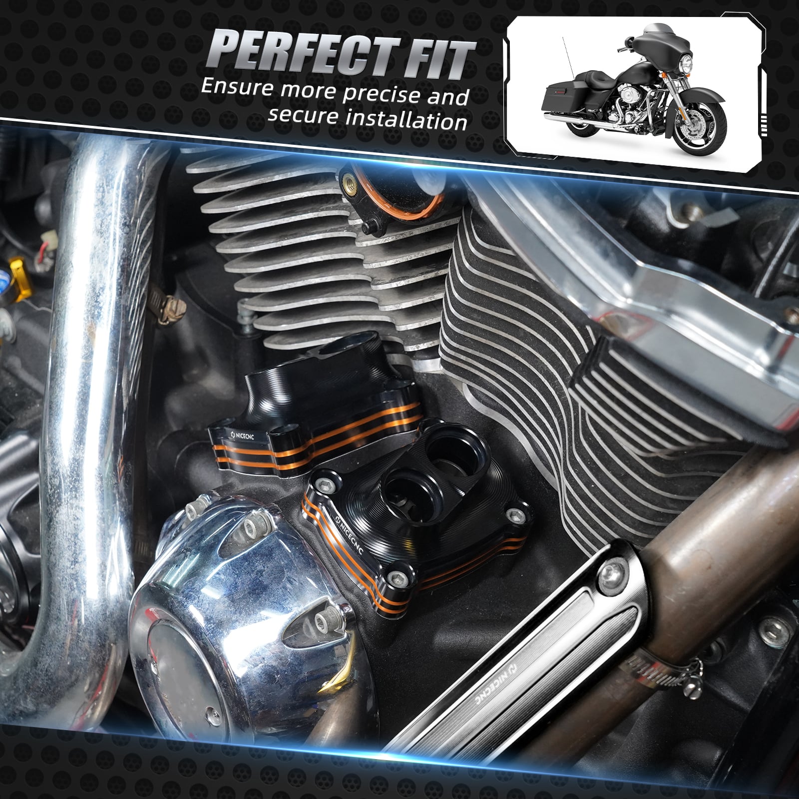 Pushrod Tube Cover Kit For Harley Softial Deluxe Fat Boy Heritage Classic 107 114