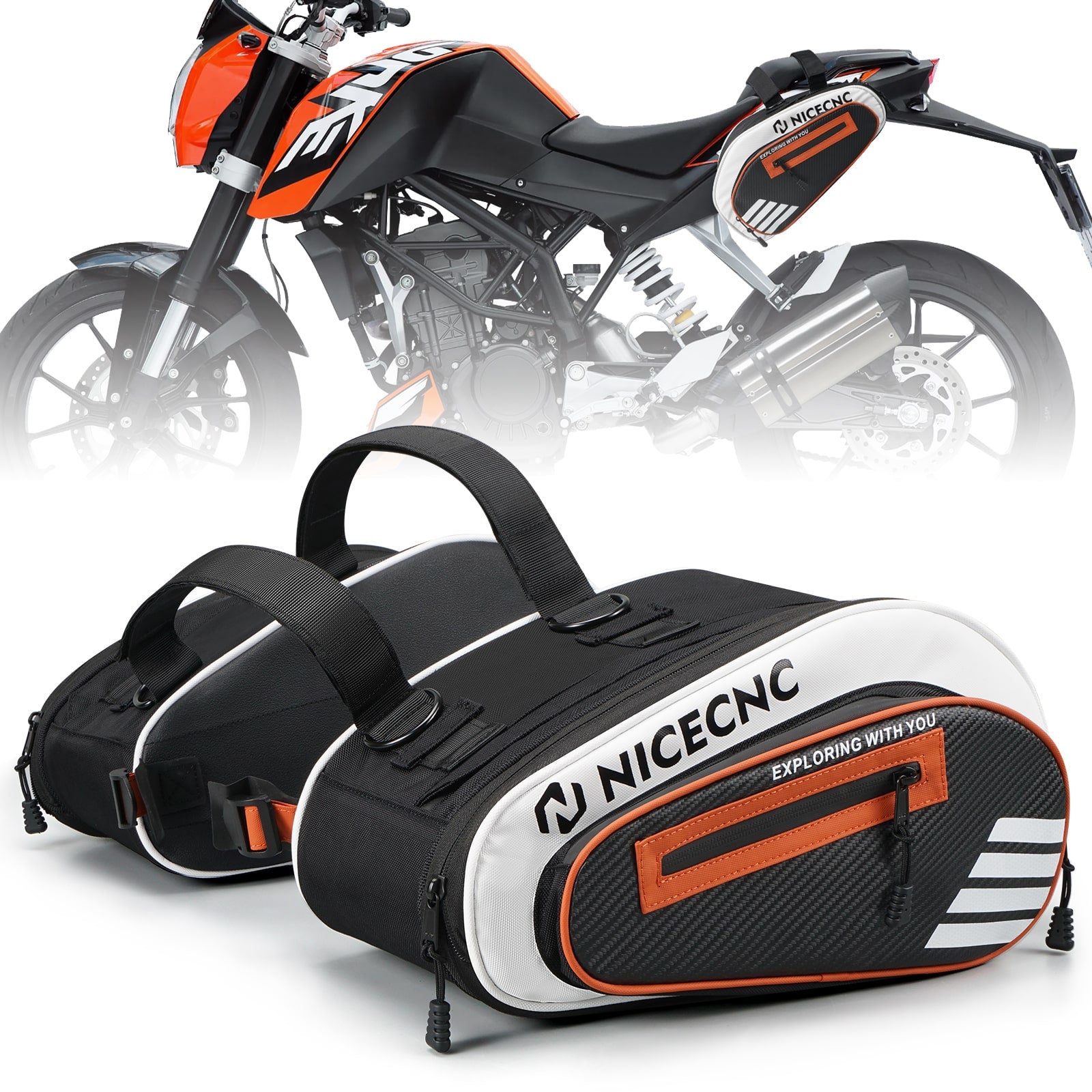 Universal Motorcycle Saddlebags 36L Large Capacity Multiple Pockets