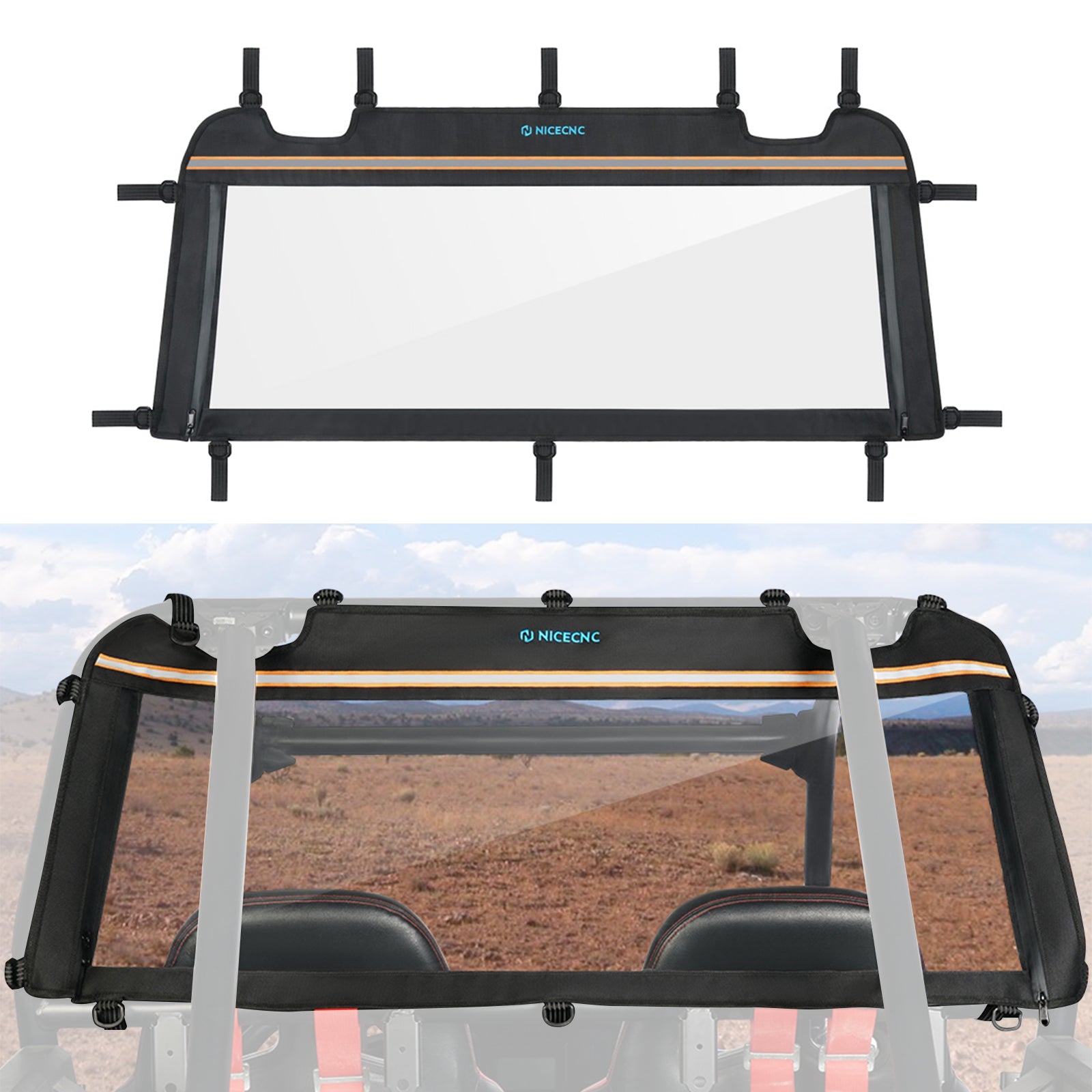 UTV Rear Window Net Mesh Shade Shield For Polaris RZR XP 1000 TURBO 900