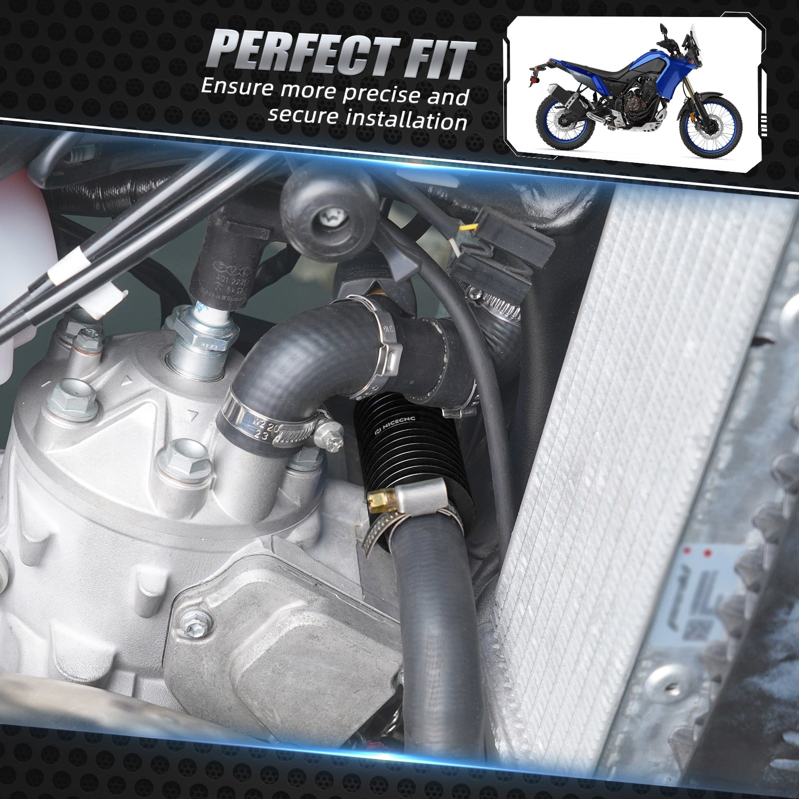 Kühler In Line Wasserkühler mit Klemmen Für KTM Husqvarna 2023-2024 GasGas 2024