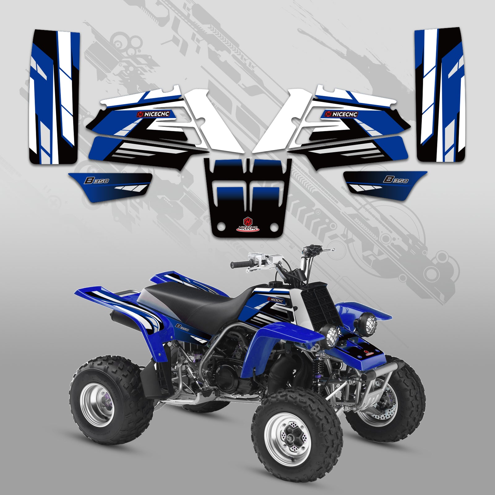 ATV Full Graphics Decals Stickers Kit For YAMAHA BANSHEE 350 1987-2006