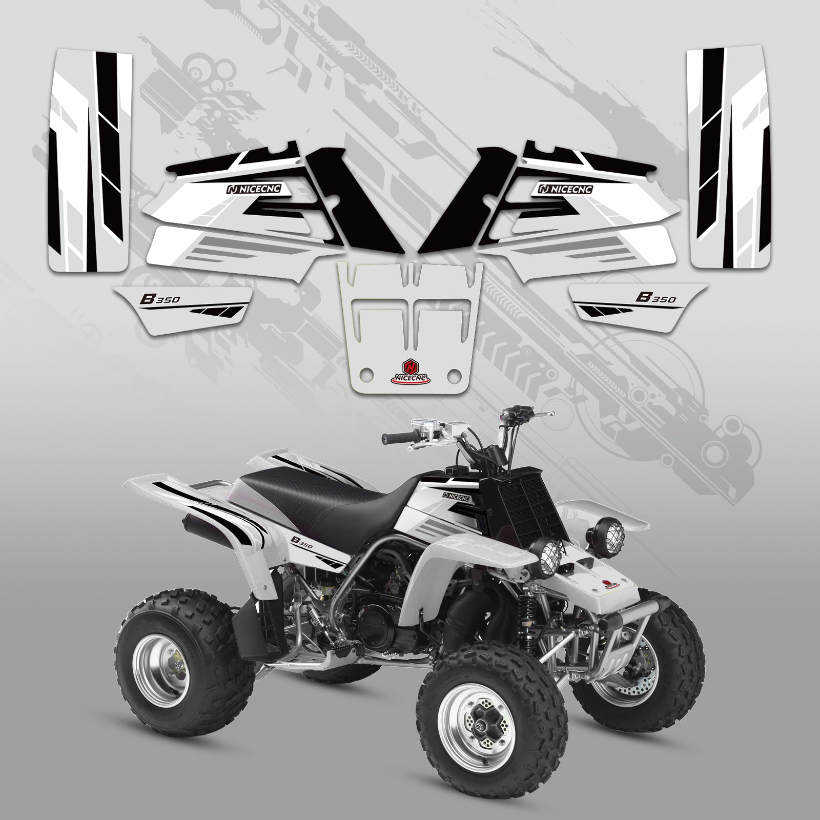 ATV Full Graphics Decals Stickers Kit For YAMAHA BANSHEE 350 1987-2006