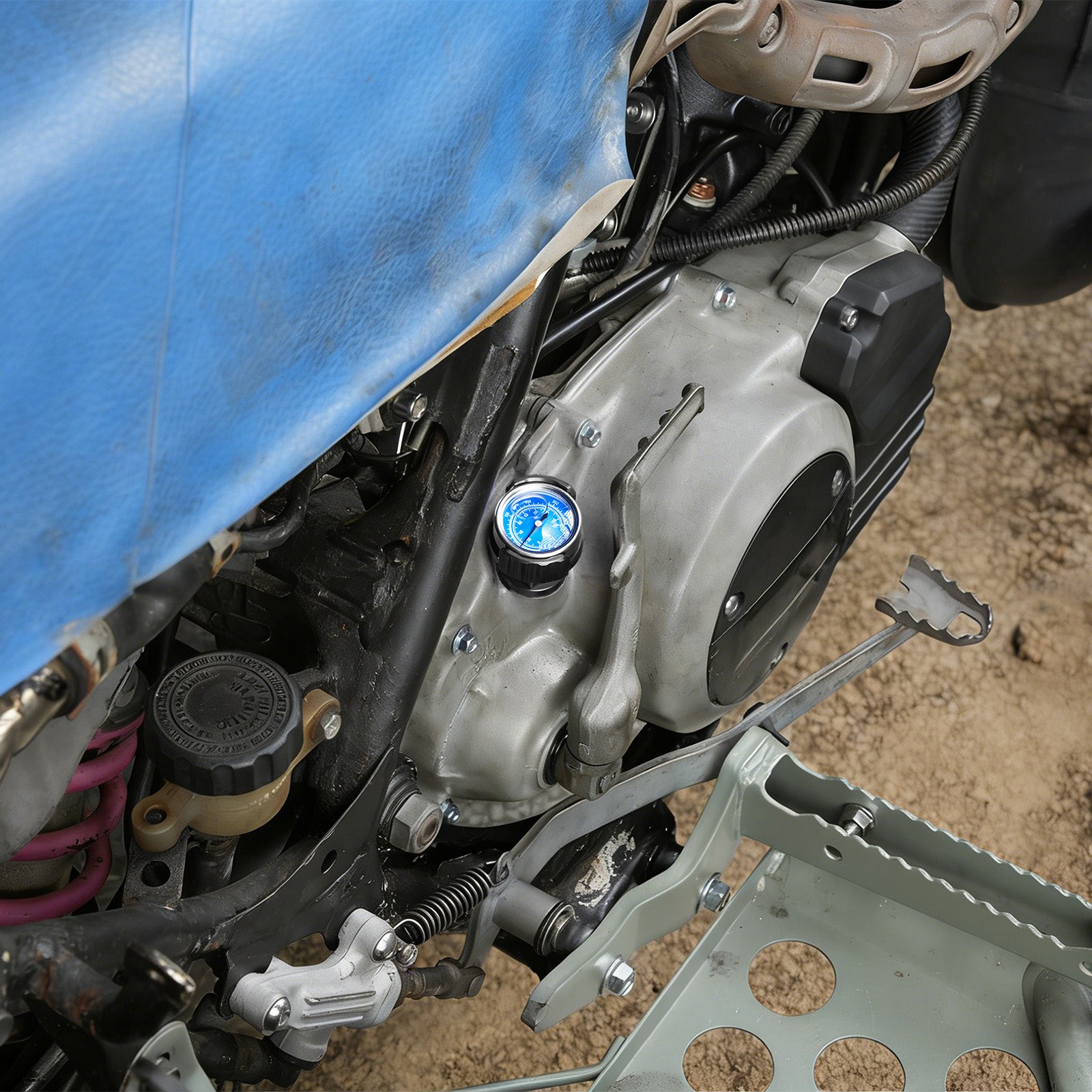 ATV Oil Dipstick Lever Plug w/Rotatable Temp Gauge For Yamaha Banshee 350