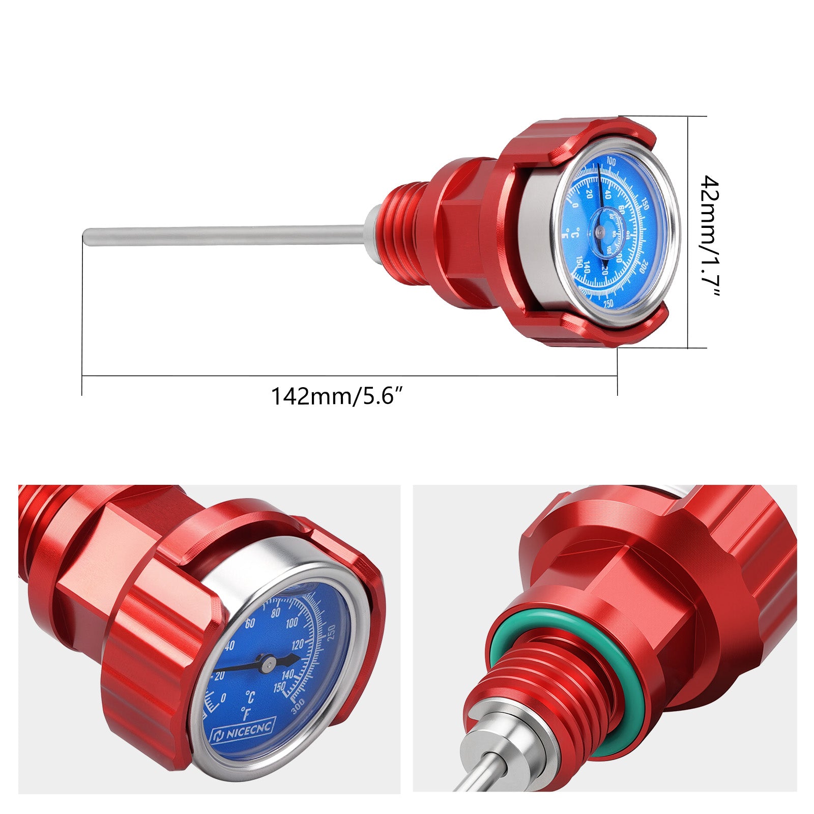 ATV Oil Dipstick Lever Plug w/Rotatable Temp Gauge For Yamaha Banshee 350