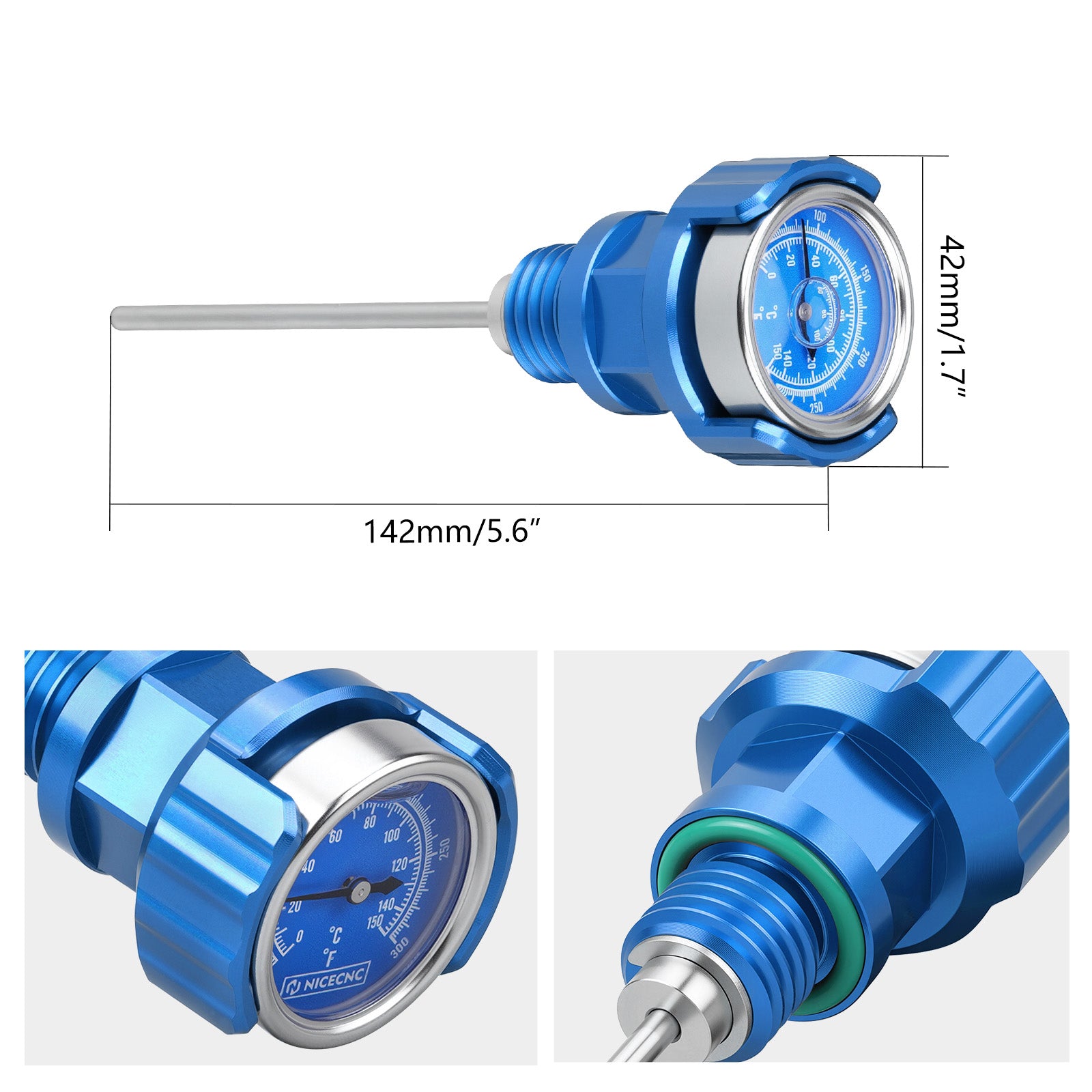 ATV Oil Dipstick Lever Plug w/Rotatable Temp Gauge For Yamaha Banshee 350